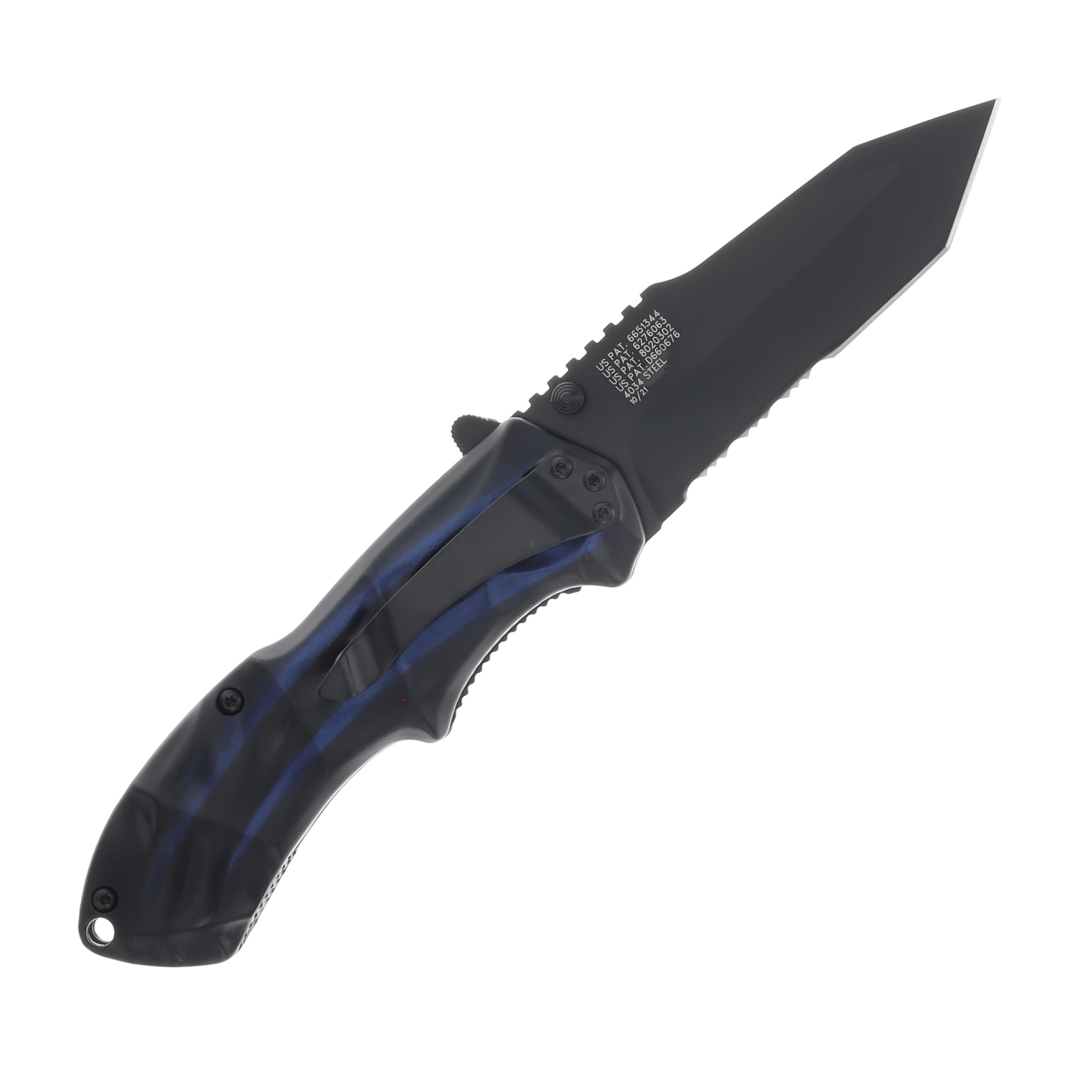 Smith & Wesson Black Ops Blue Assisted Tanto Folding Knife SWBLOP3TBLS View 2