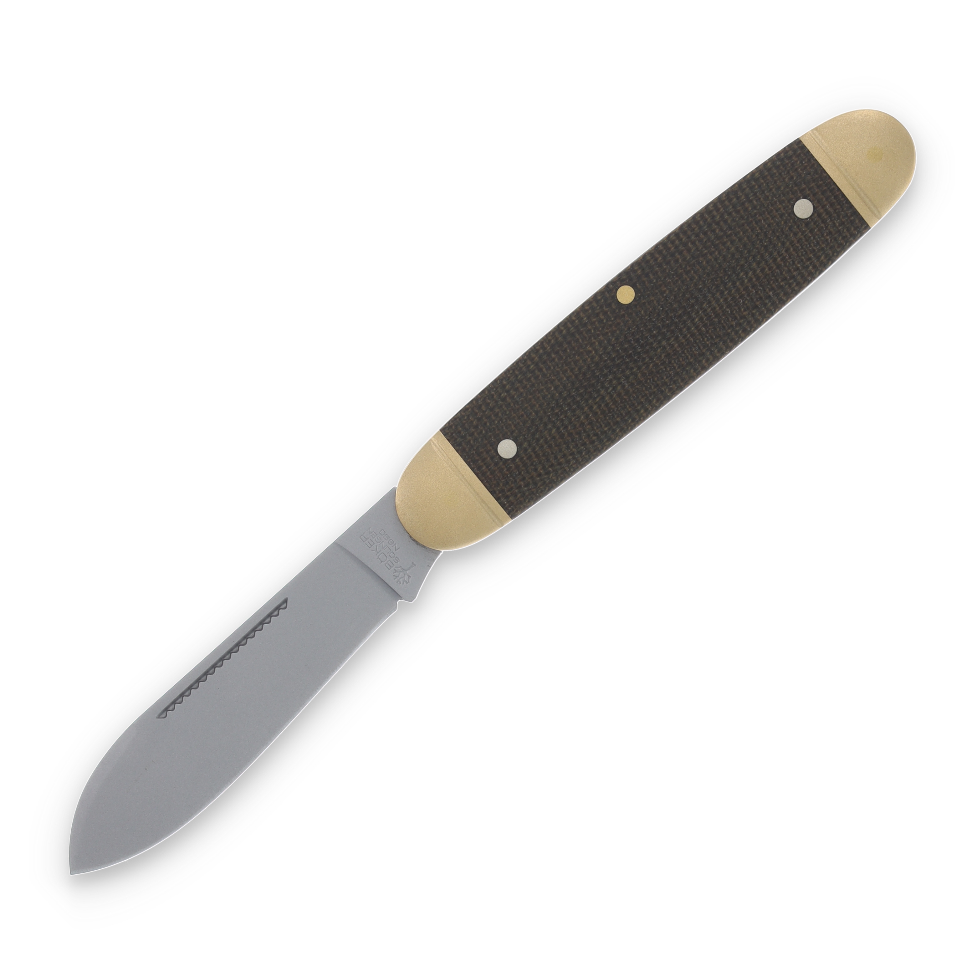 Boker Brown Canvas Micarta Single Blade Club Expedition Folding Knife SMKW Exclusive BK111523 View 2