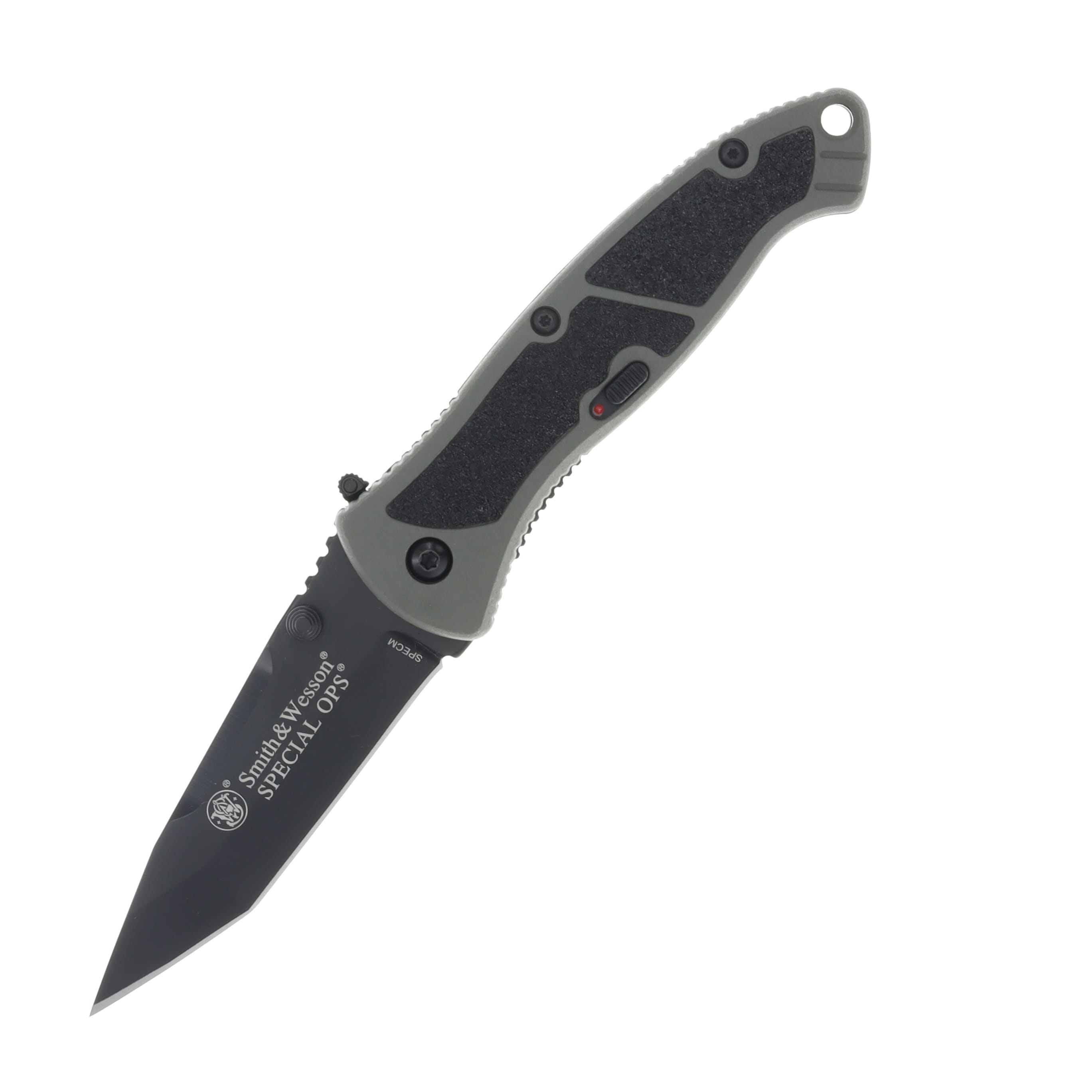 Smith & Wesson Special Ops Assisted Green Folding Knife 3.1in Tanto SWSPECM View 1