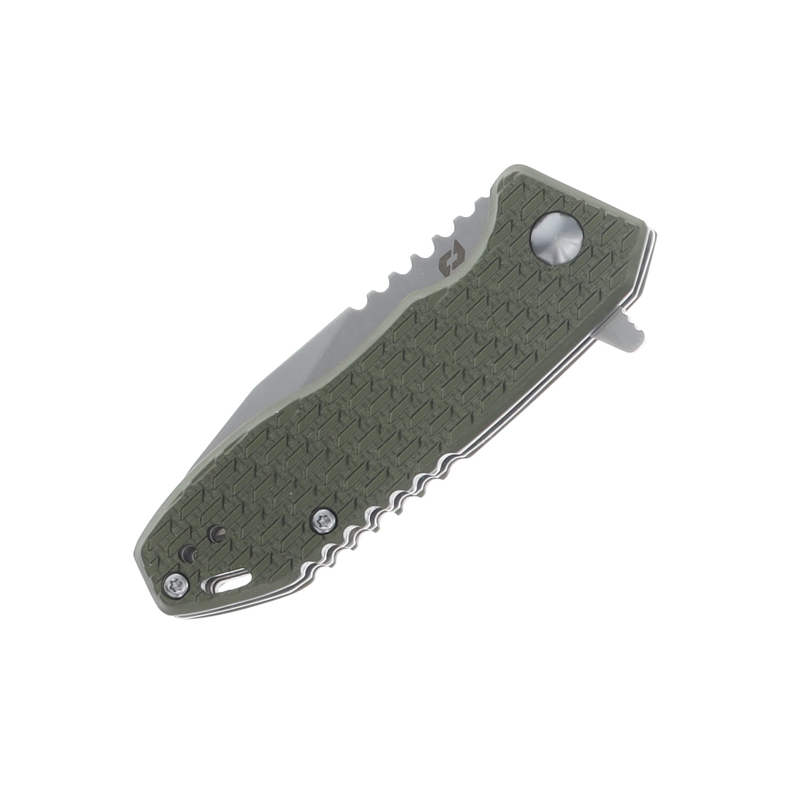 Schrade Tenacity Linerlock Folding Knife Satin Modified Drop Point/Green Aluminum 1159317 View 4
