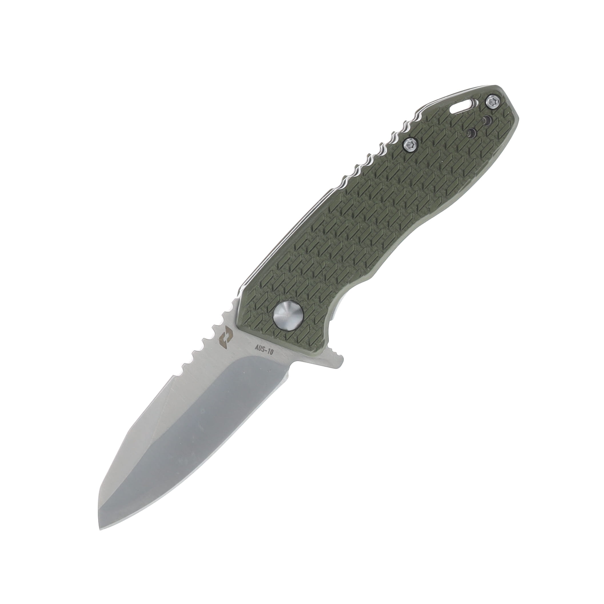 Schrade Tenacity Linerlock Folding Knife Satin Modified Drop Point/Green Aluminum 1159317 View 1