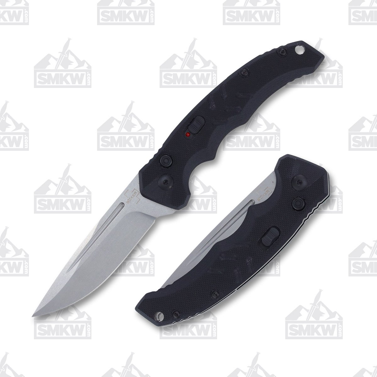 Boker Plus Intention II Automatic Knife Black 3.15in Stonewash Blade AUBKBO482 View 1