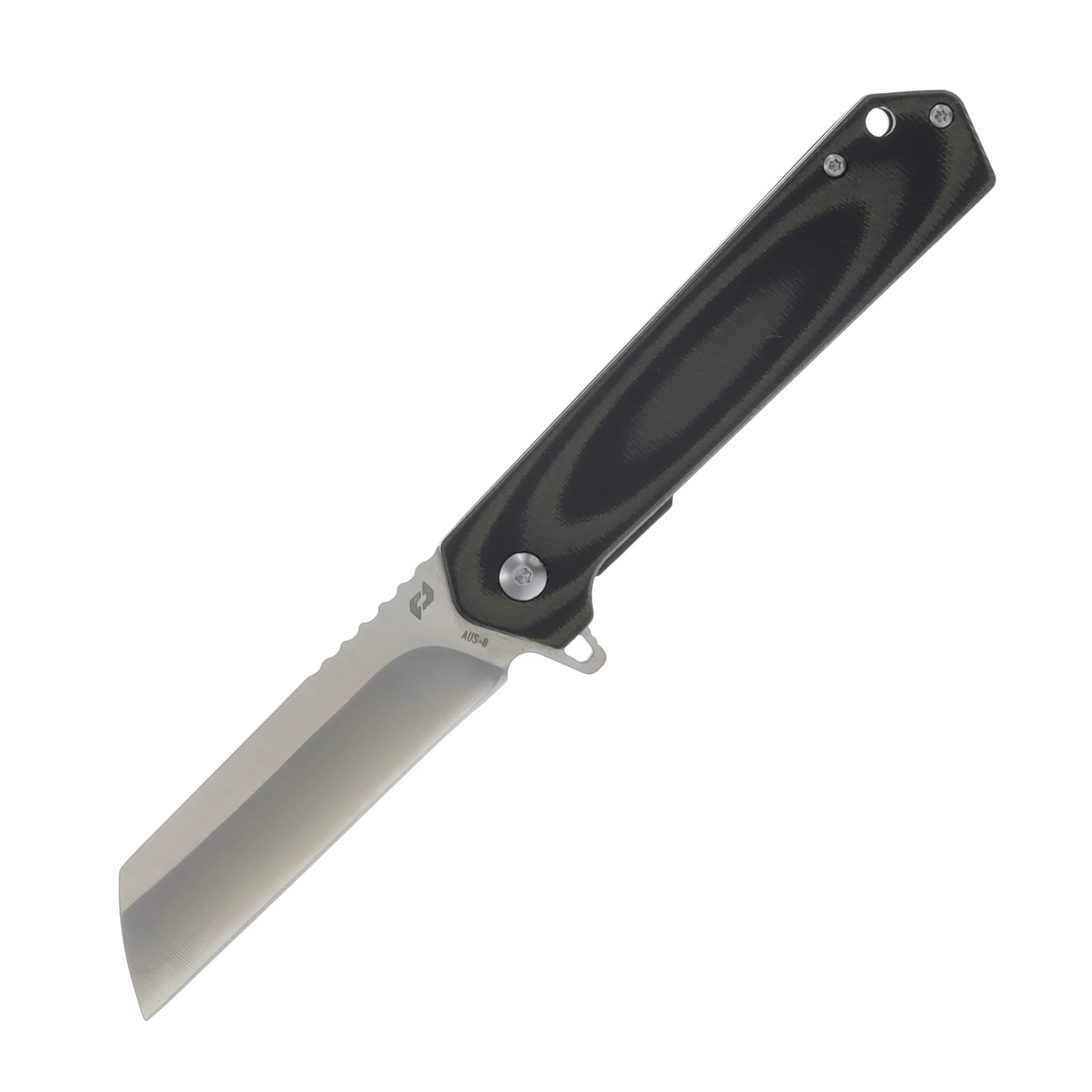 Schrade Lateral Folding Knife Tan - Black 3.25in Plain Satin Cleaver 1159291 View 1