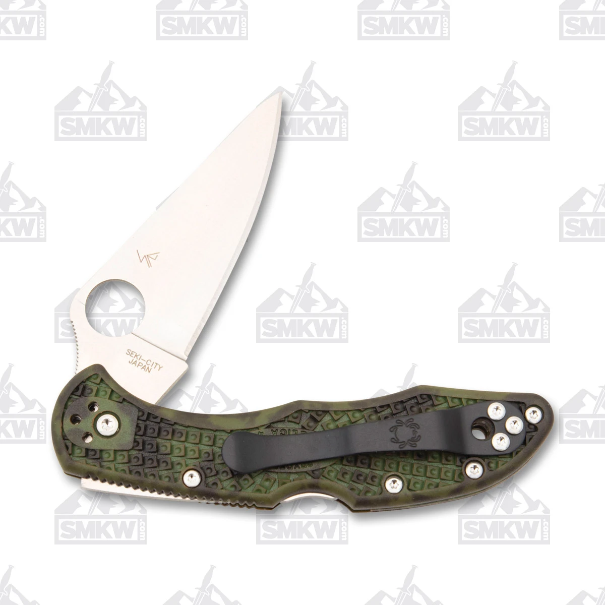 Spyderco Delica 4 Zome Green 2.9in Plain Satin Clip Point SPC11ZFPGR View 5