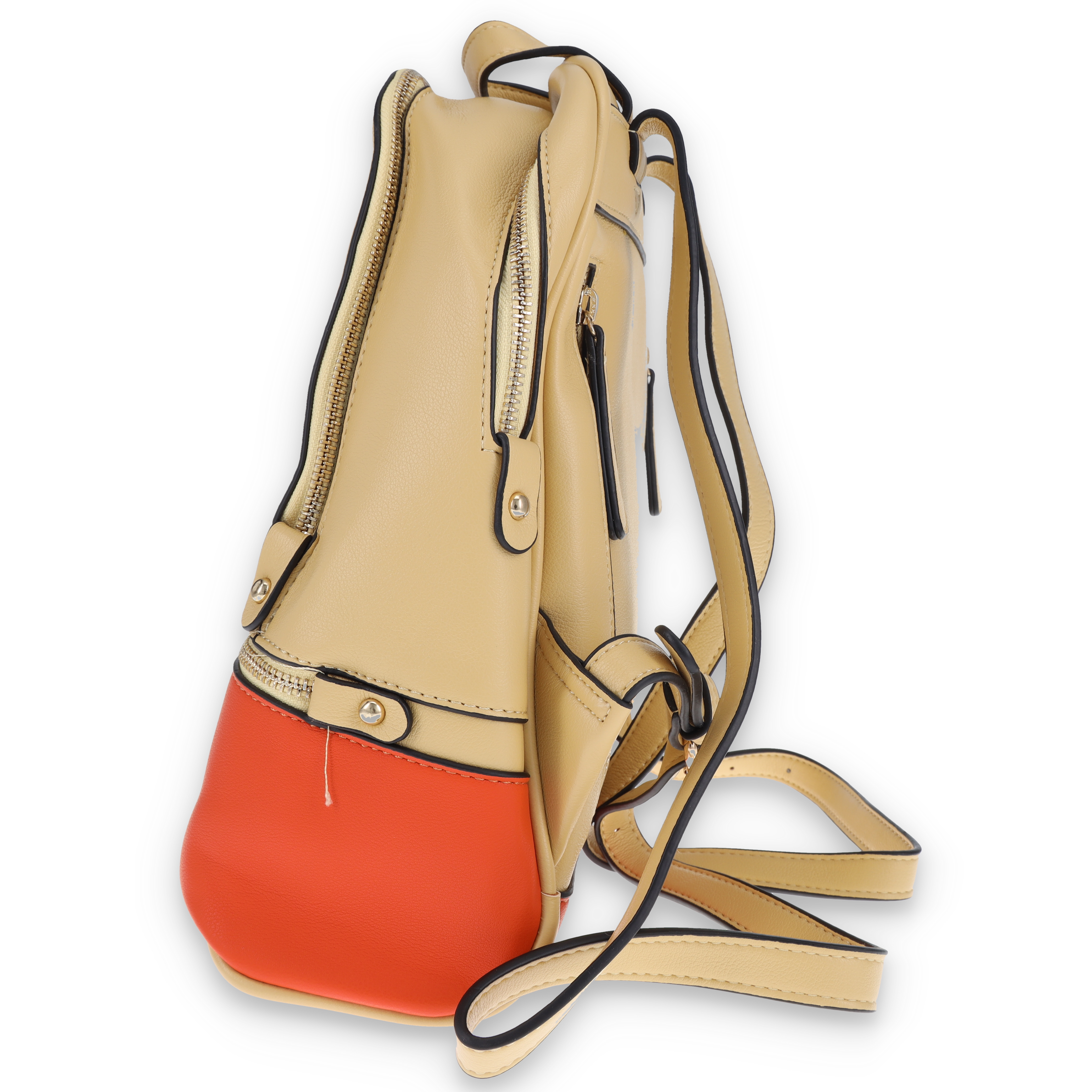 Fabigun Concealed Carry Backpack Beige Orange Combo Leather FABL82002ORG View 3