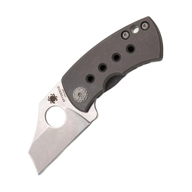 Spyderco McBee Folding Knife Gray Titanium 1.52in Stonewash Blade SPC236TIP View 2