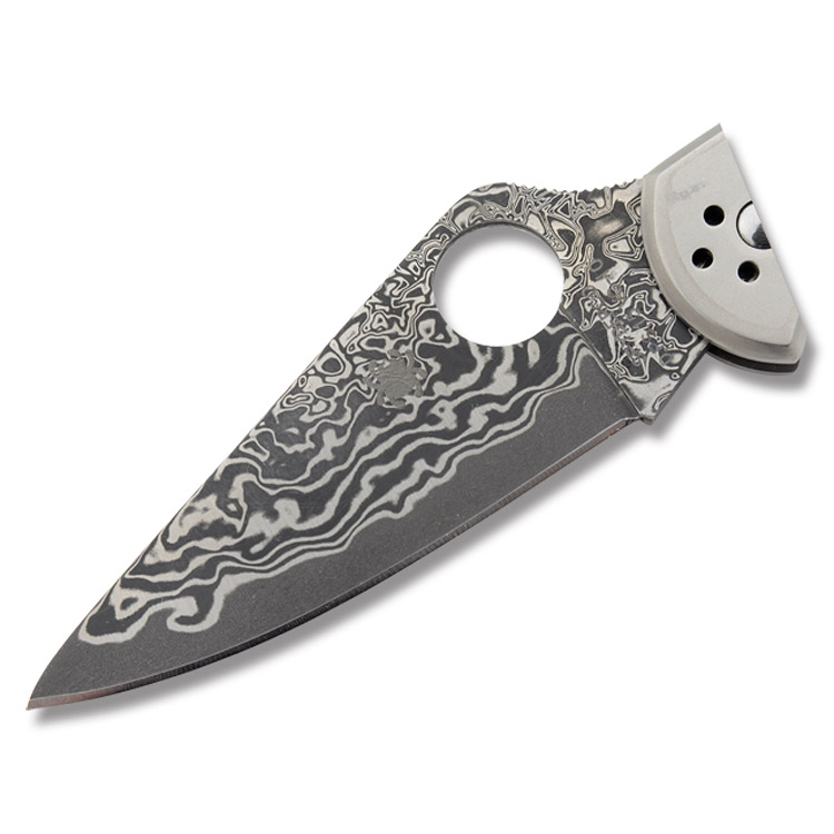 Spyderco Delica 4  Titanium-Damascus Folding Knife SPC11TIPD View 2