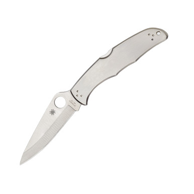 Spyderco Endura 4 Stainless 3.82 Inch Plain Satin Clip Point SPC10P View 2