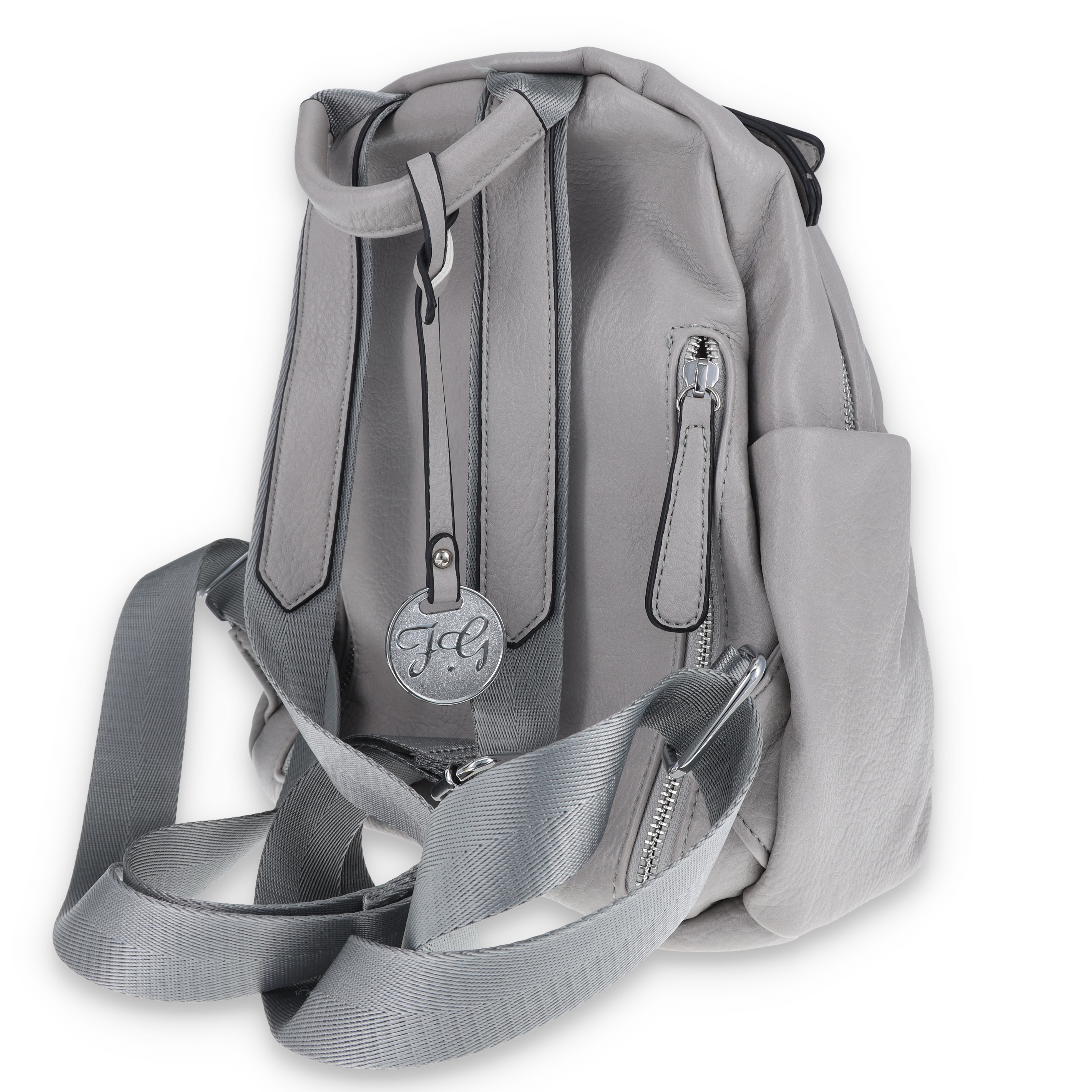 Fabigun Concealed Carry Backpack Grey Stitched Leather FAB1929GRY View 8
