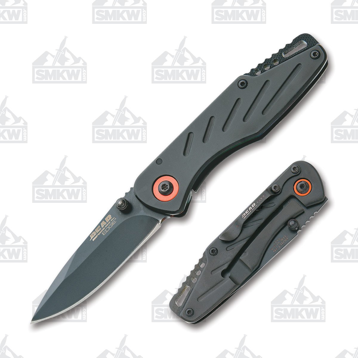 Bear & Son Framelock Lightweight Folding Knife Black 440 Drop Point/Black Stainless BR61104 View 1