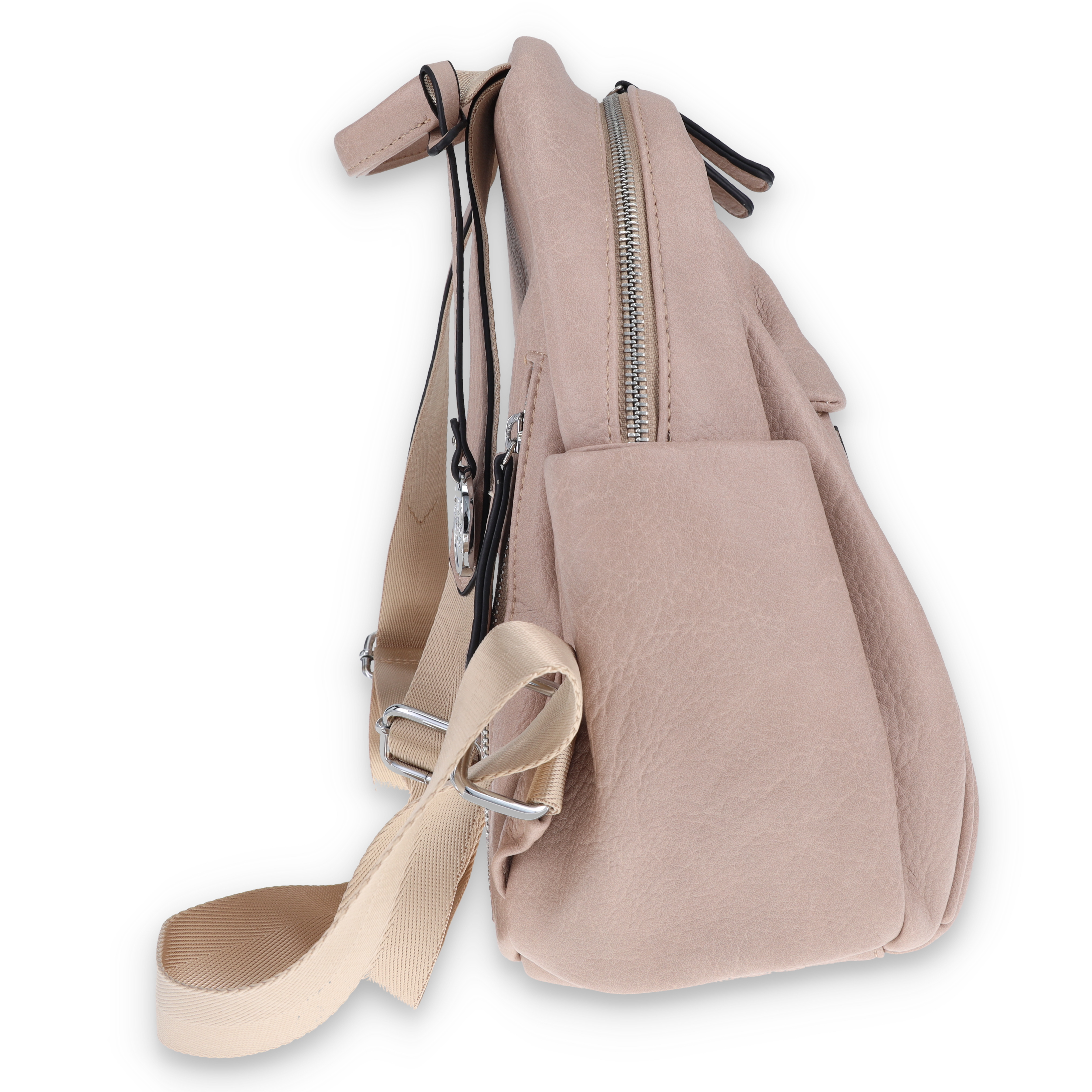 FabiGun Concealed Carry Purse Khaki Stitched Leather FAB1929KHA View 8
