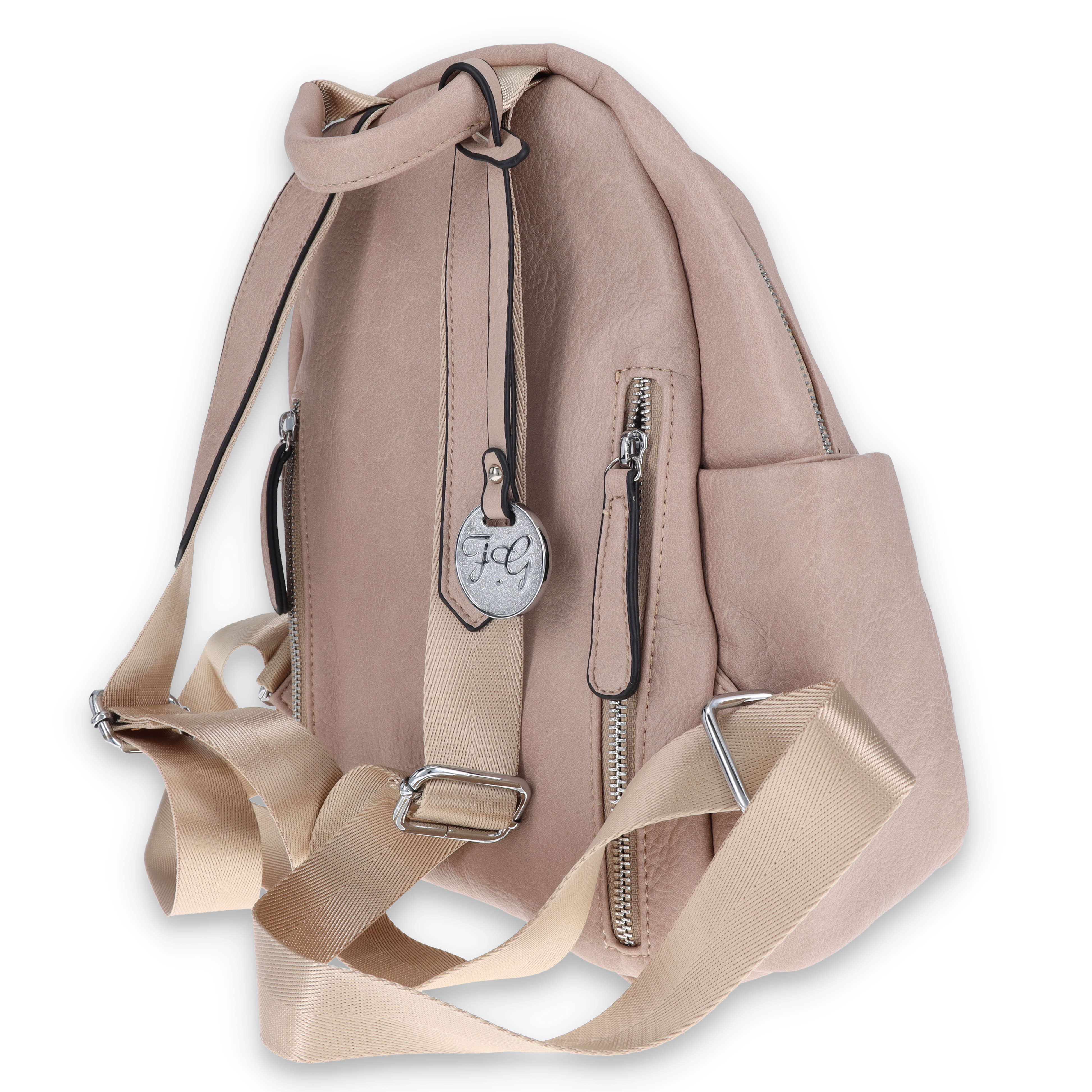 FabiGun Concealed Carry Purse Khaki Stitched Leather FAB1929KHA View 7
