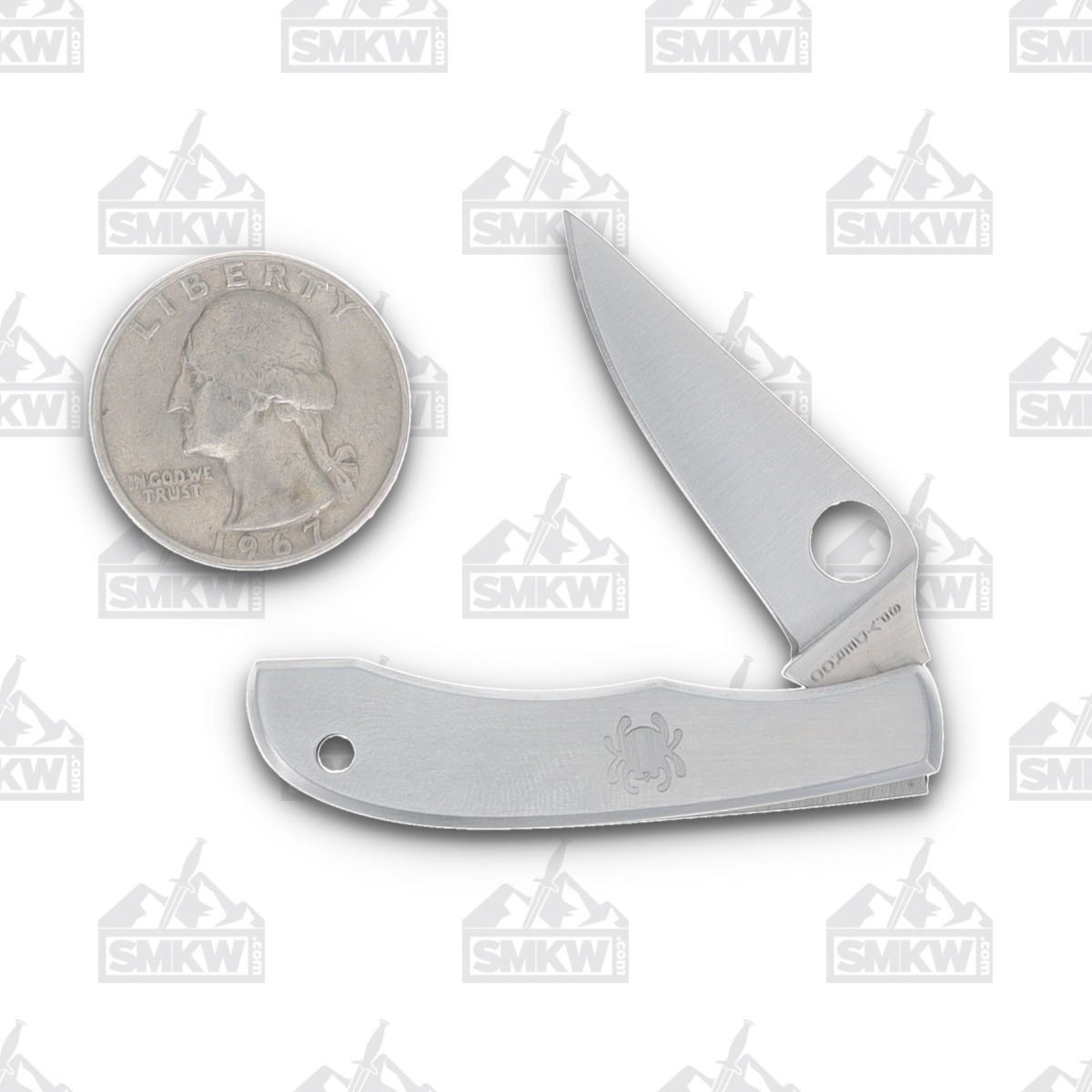 Spyderco Honeybee Folding Knife Stainless 1.6in Plain Satin Clip Point SPC137P View 6