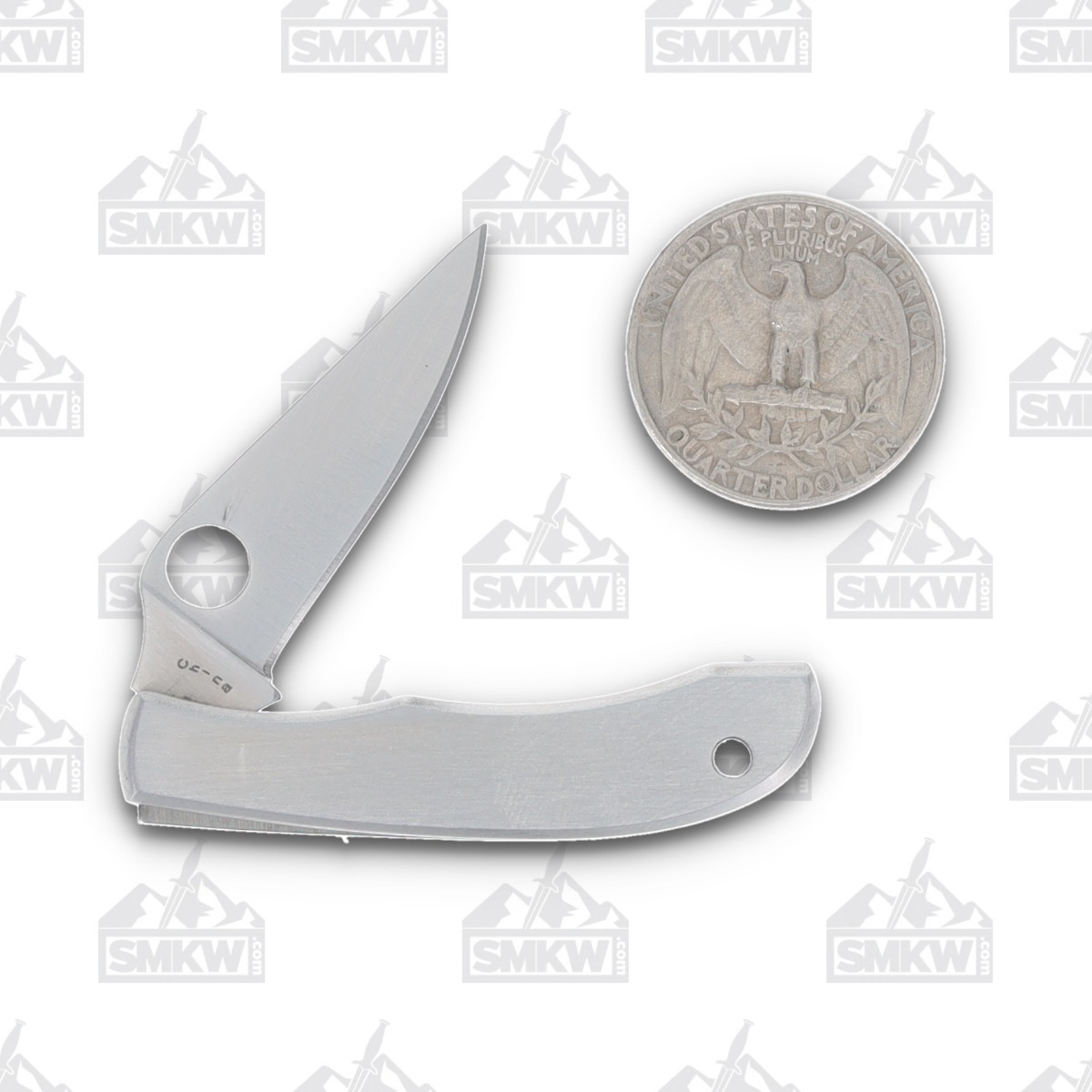 Spyderco Honeybee Folding Knife Stainless 1.6in Plain Satin Clip Point SPC137P View 5