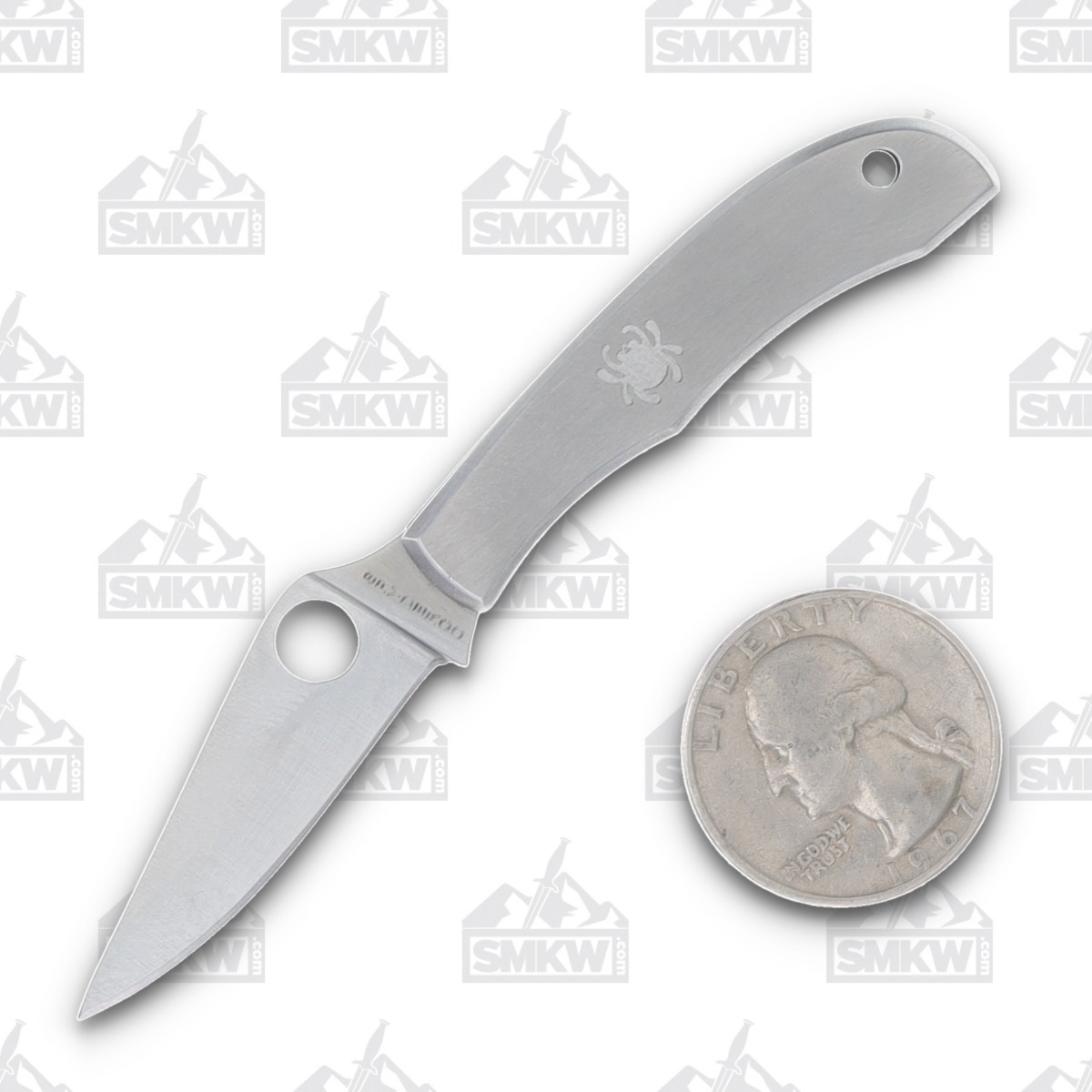 Spyderco Honeybee Folding Knife Stainless 1.6in Plain Satin Clip Point SPC137P View 2