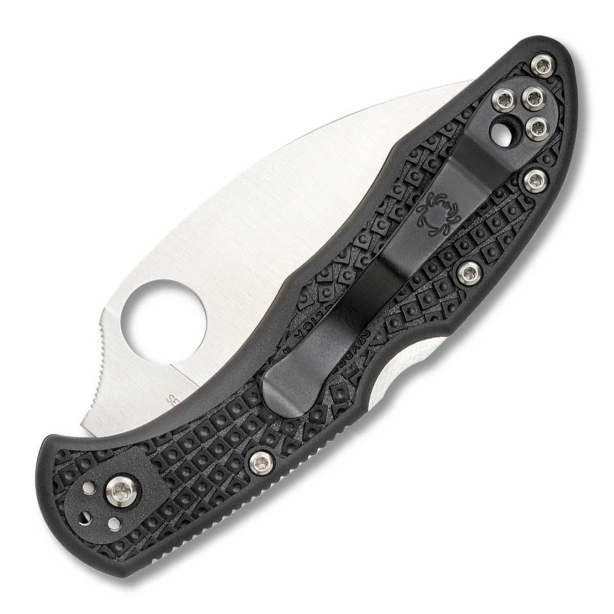 Spyderco Delica 4 Folding Knife Plain Edge Wharncliffe Black SPC11FPWCBK View 2