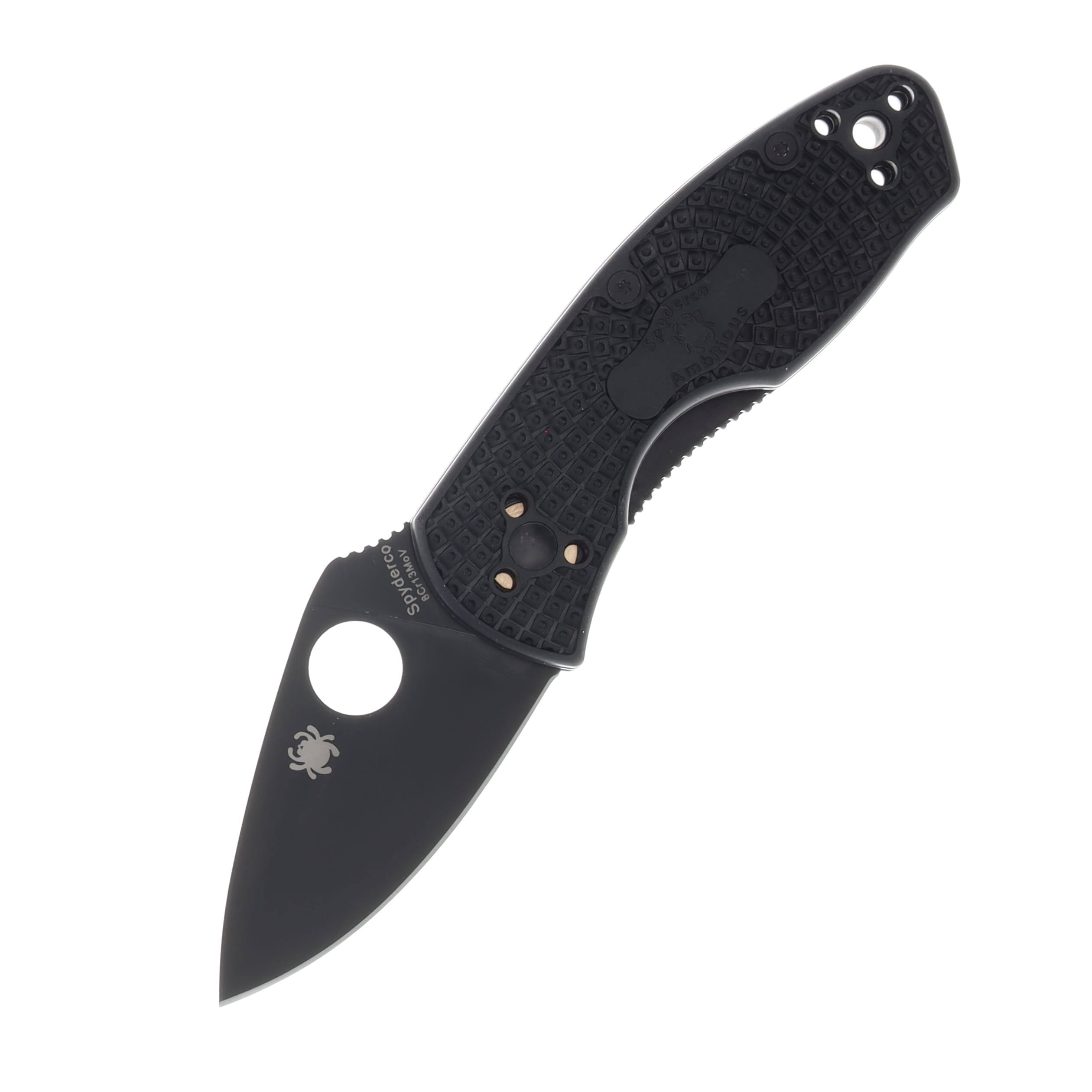Spyderco Ambitious Lightweight Folding Knife 2.31in Plain Black Blade SPC148PBBK View 1
