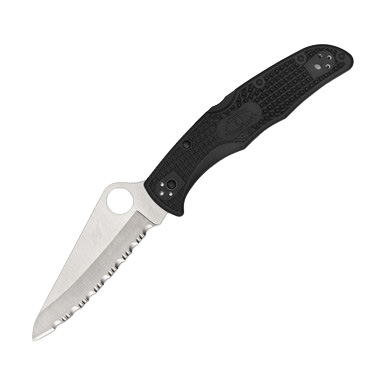 Spyderco Pacific Salt 2 Folding Knife Black FRN 3.78in Satin Serrated Blade SPC91SBK2 View 2
