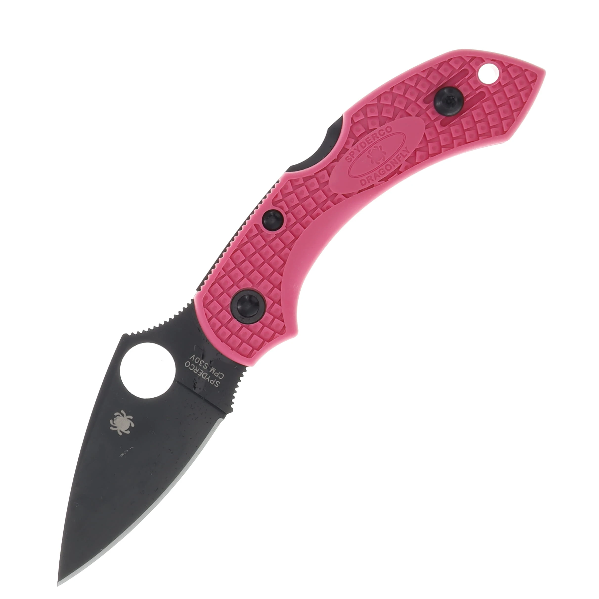 Spyderco Dragonfly 2 Folding Knife Pink 2.28in Plain Black TiCN Leaf SPC28FPPNSBK View 1