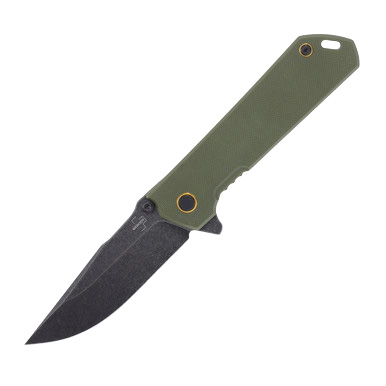 Boker Plus Kihon Assisted Folding Knife OD Green 3.35in Harpoon Blade View 2