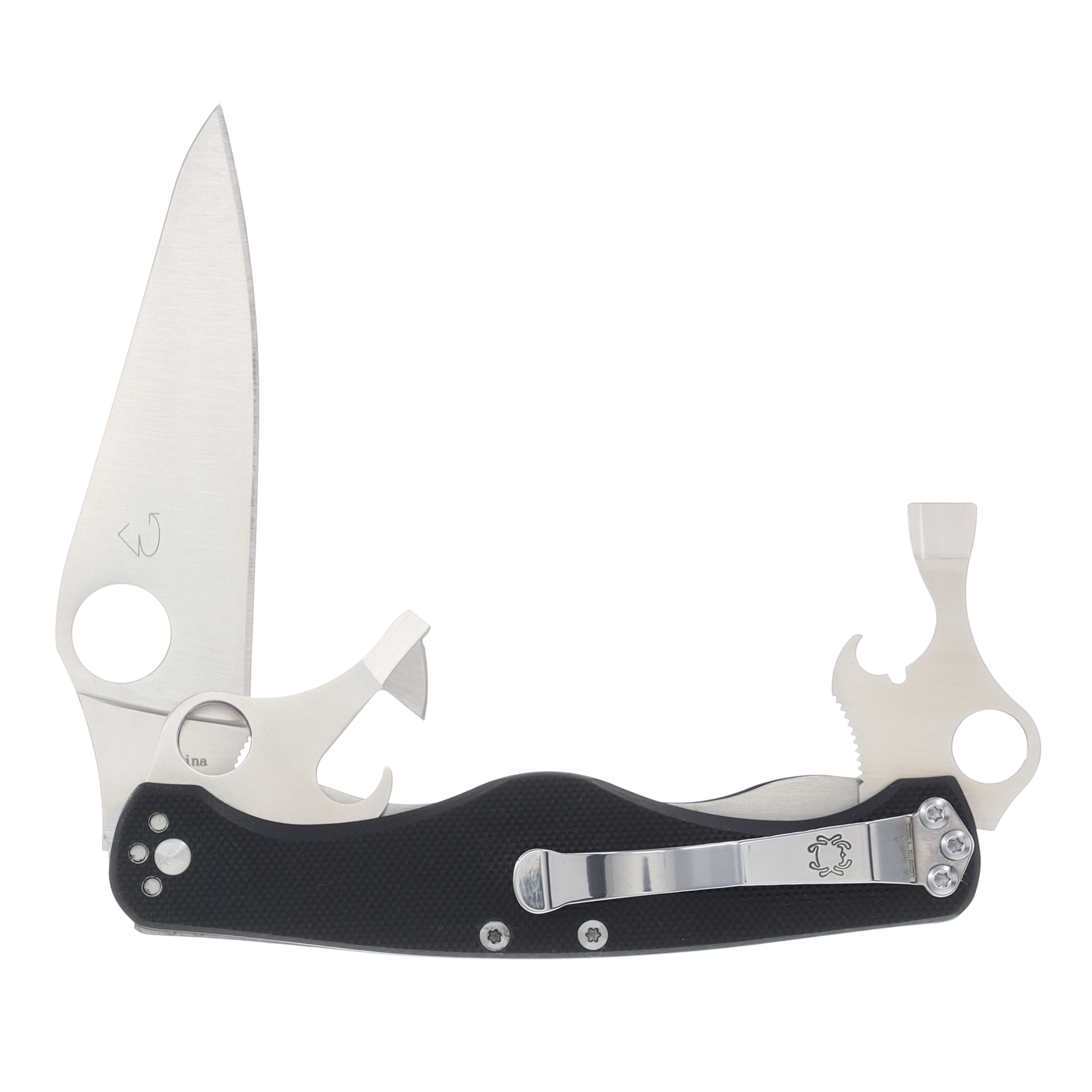 Spyderco ClipiTool Standard Folding Knife/Multi-Tool Black G-10 Handle SPC208GP View 2
