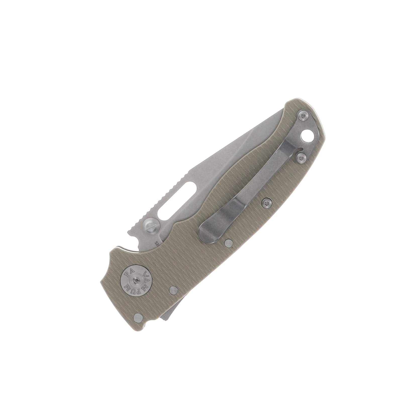 Demko Knives AD20.5 Coyote Tan 3 Inch Plain Stonewash Clip Point AD205-S35-CPCT View 5