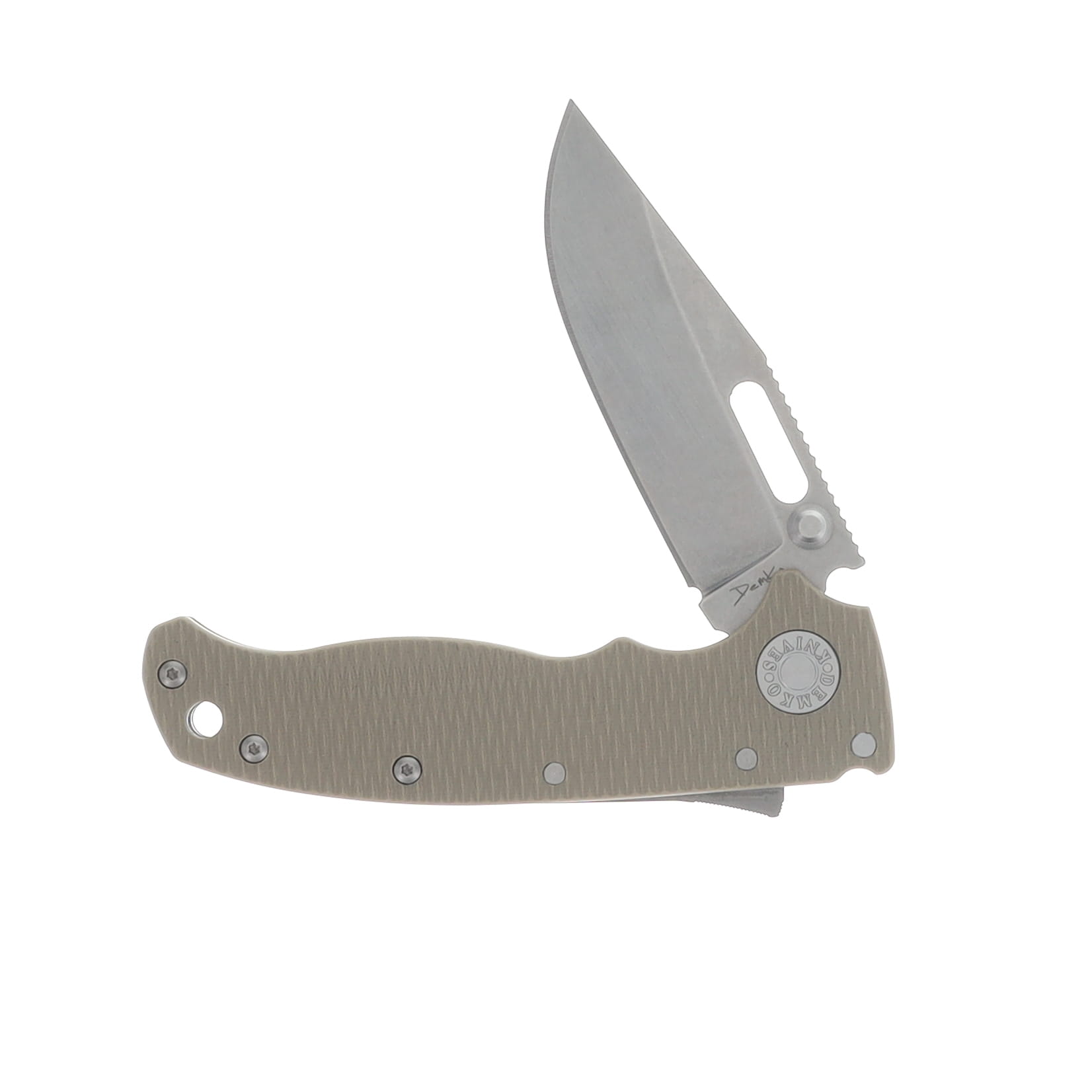 Demko Knives AD20.5 Coyote Tan 3 Inch Plain Stonewash Clip Point AD205-S35-CPCT View 3