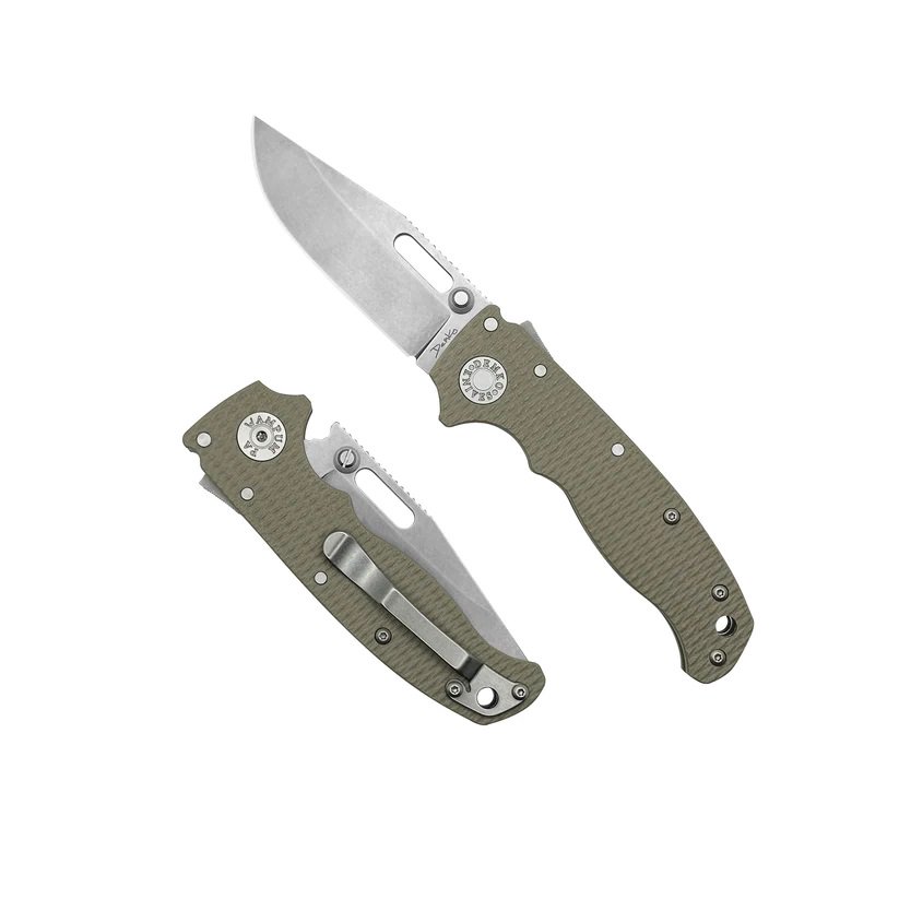 Demko Knives AD20.5 Coyote Tan 3 Inch Plain Stonewash Clip Point AD205-S35-CPCT View 7