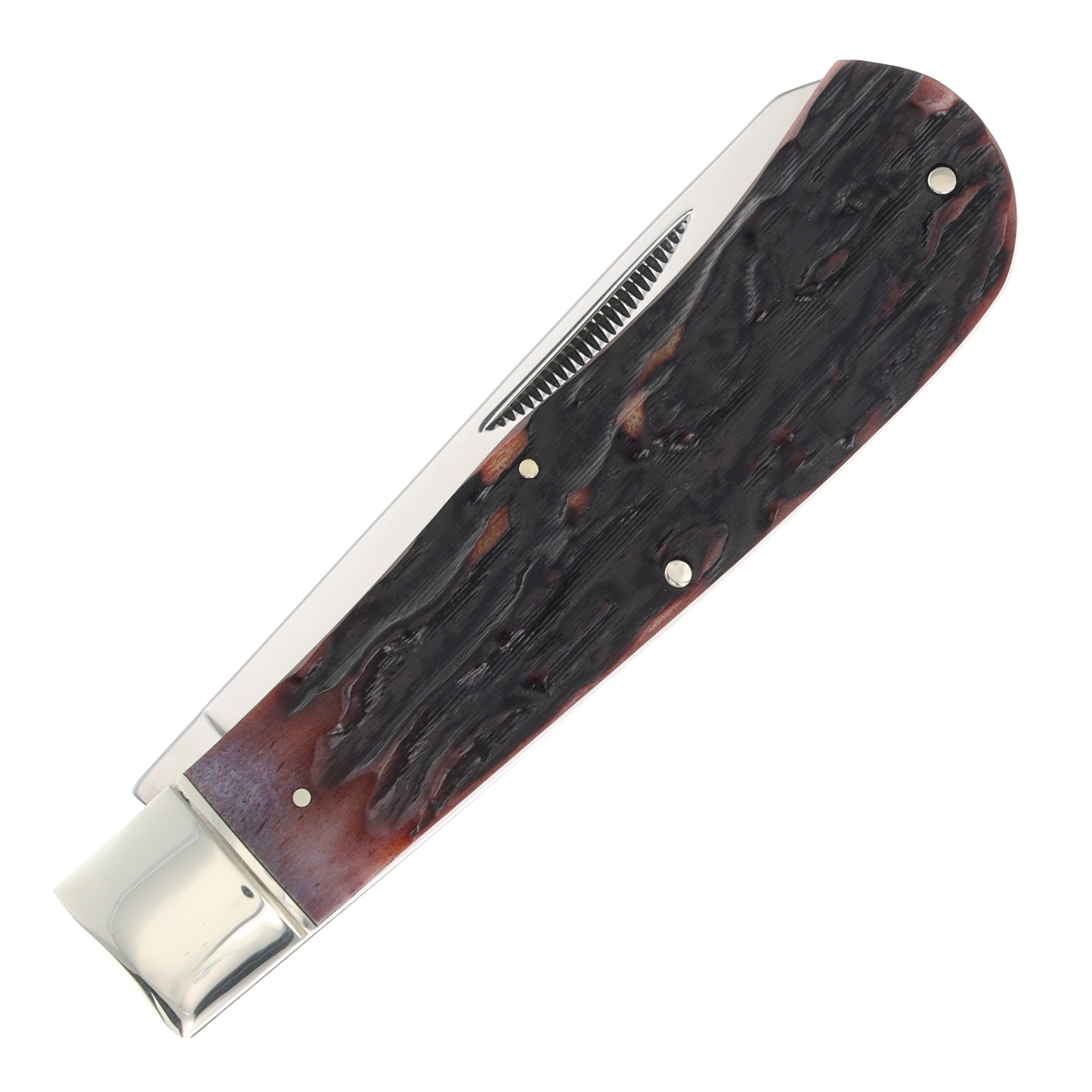Marbles Jumbo Trapper 3.62in Clip Point Folding Knife Stag Bone Brown MR117 View 4