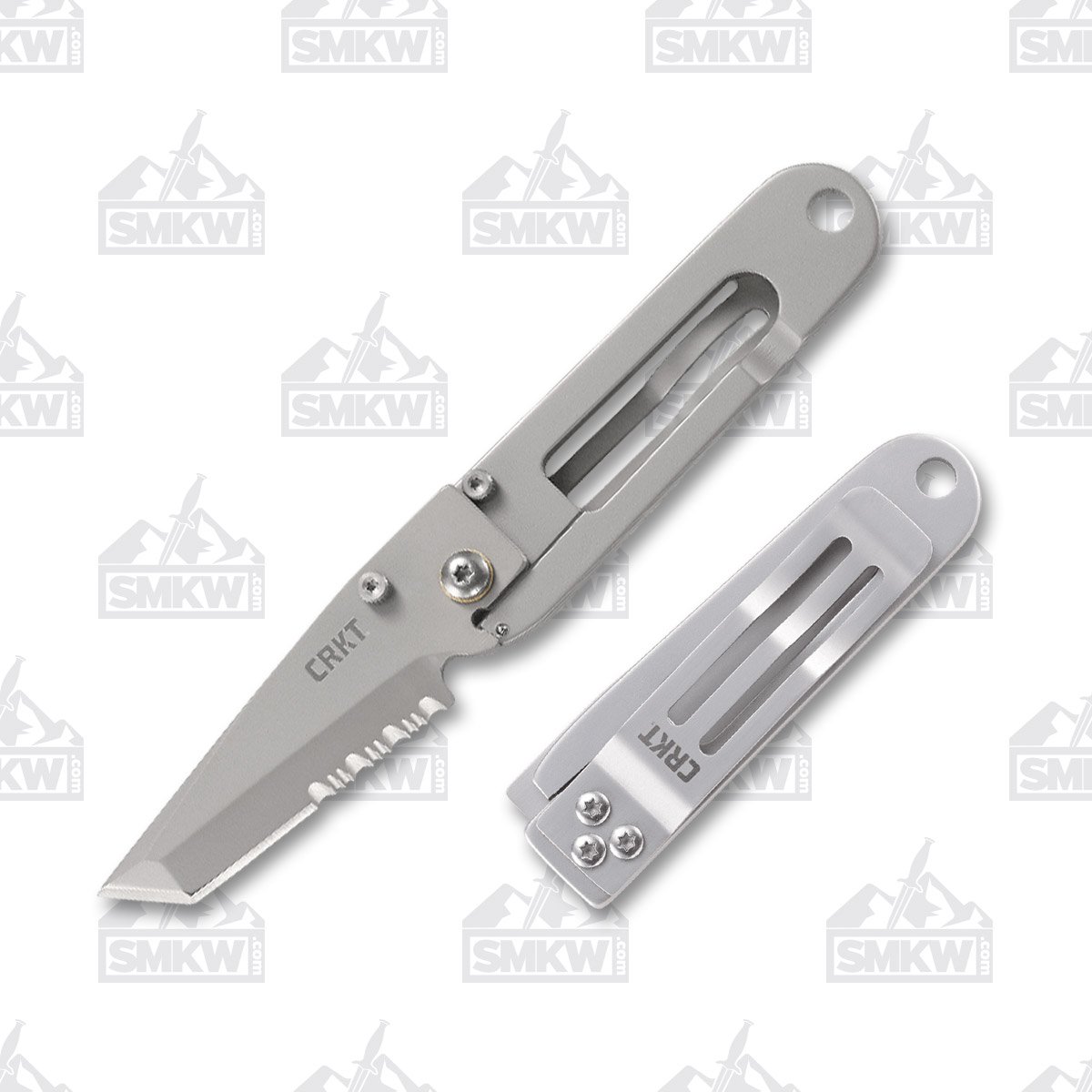 CRKT K.I.S.S. Folding Knife Stainless 2.25in Partially Serrated Tanto CR5510 View 1