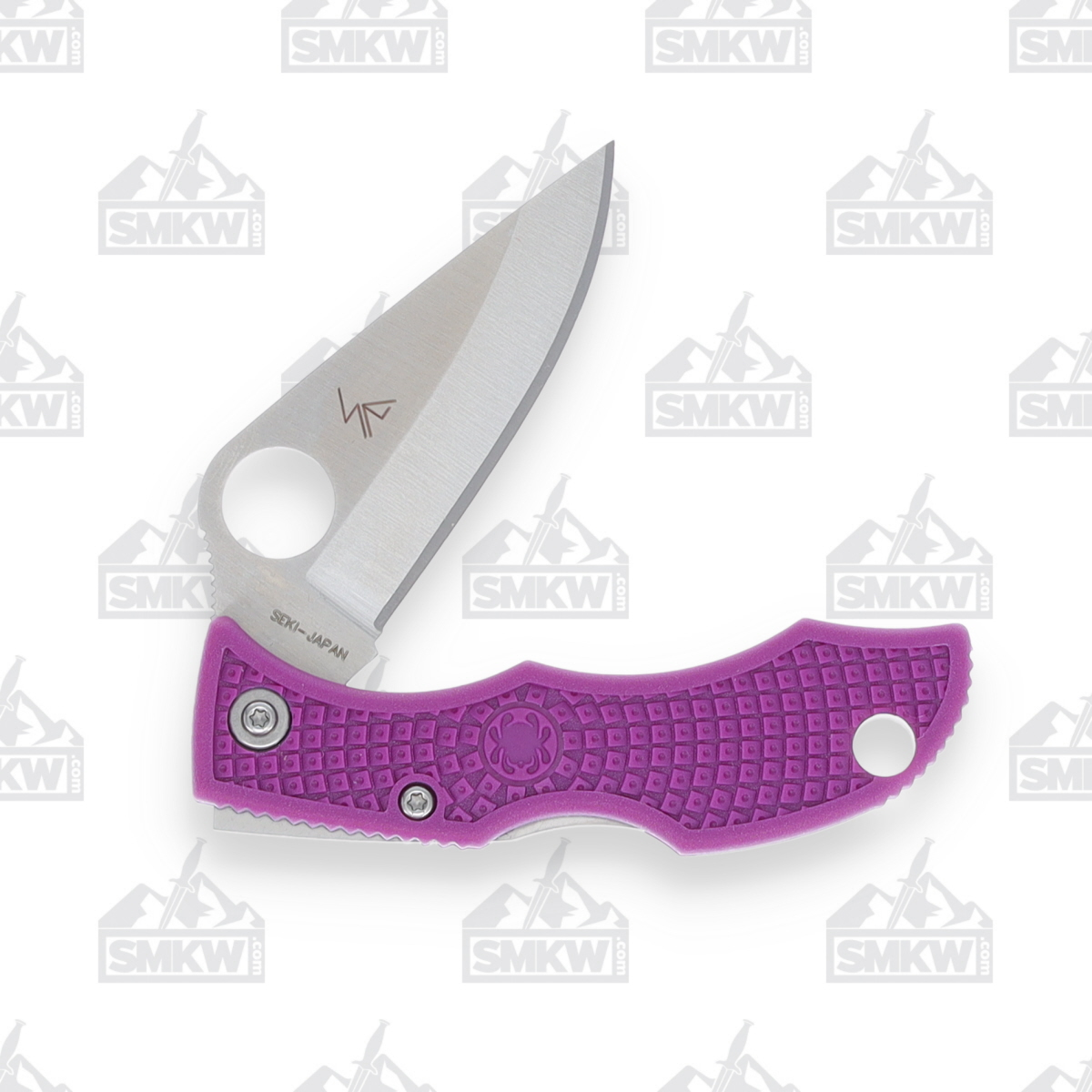 Spyderco Ladybug 3 Folding Knife Purple 1.9in Plain Satin Clip Point SPLPRP3 View 5
