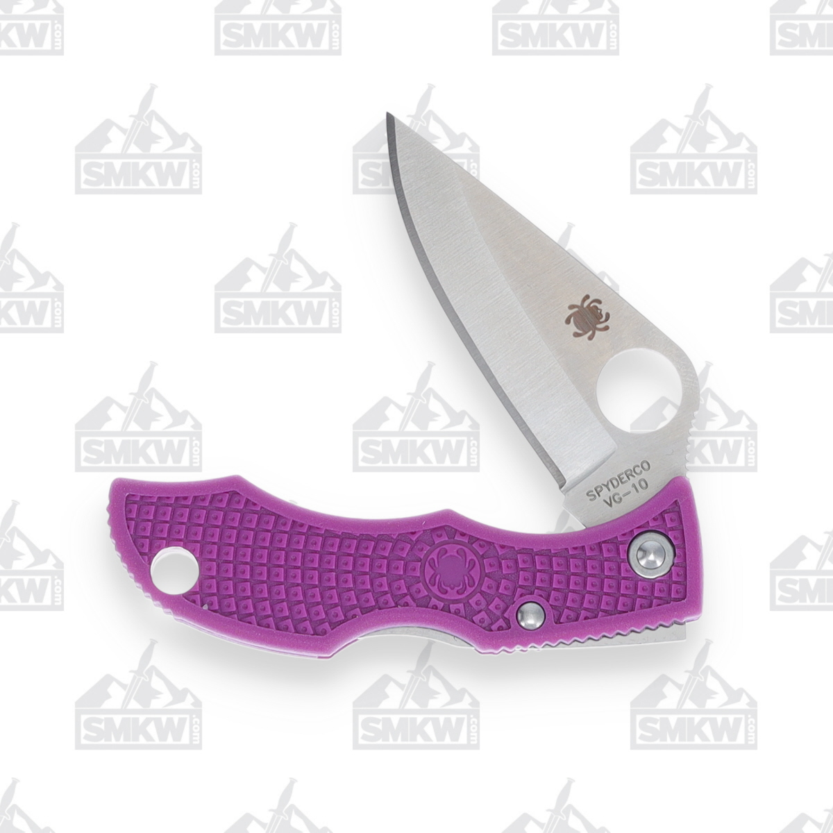 Spyderco Ladybug 3 Folding Knife Purple 1.9in Plain Satin Clip Point SPLPRP3 View 4