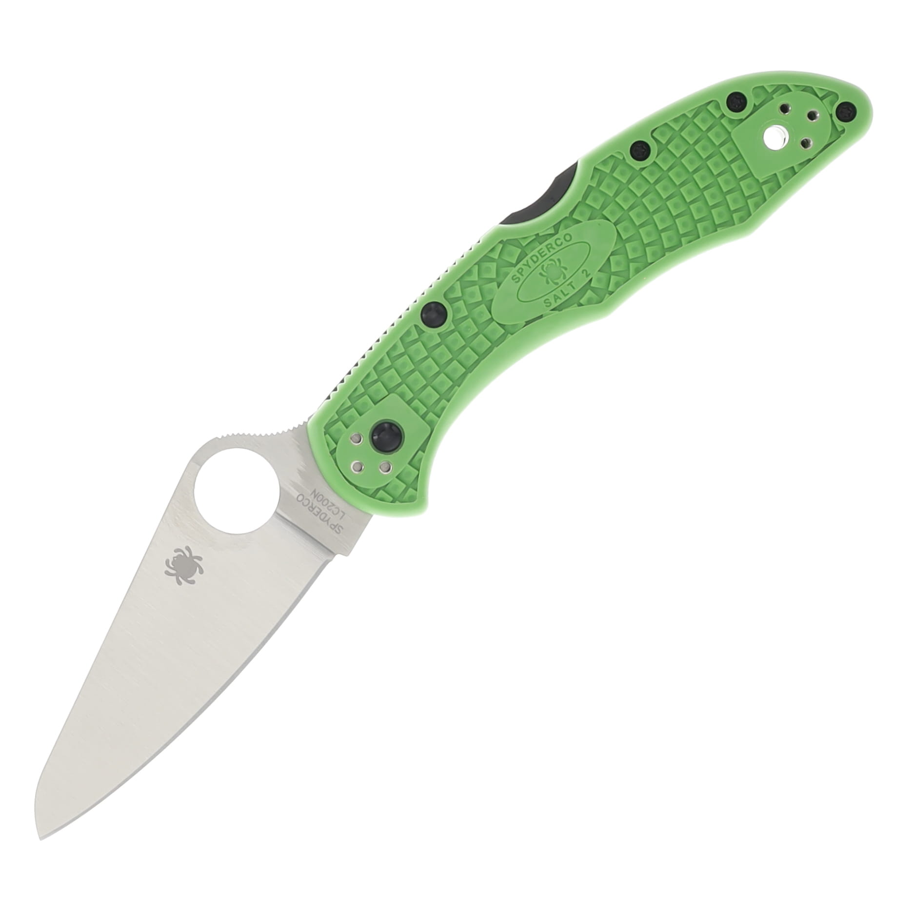 Spyderco Salt 2 Lightweight Folding Knife Plain Edge Green SPC88FPGR2 View 1
