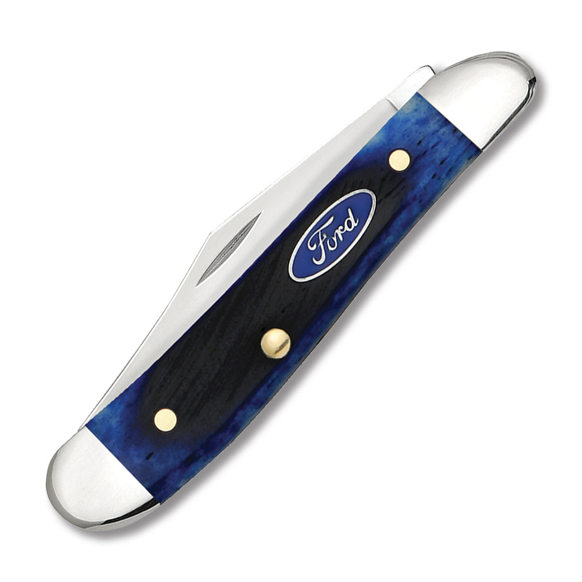 Case XX Ford Peanut Folding Knife Blue Sawcut Bone CA14306 View 2