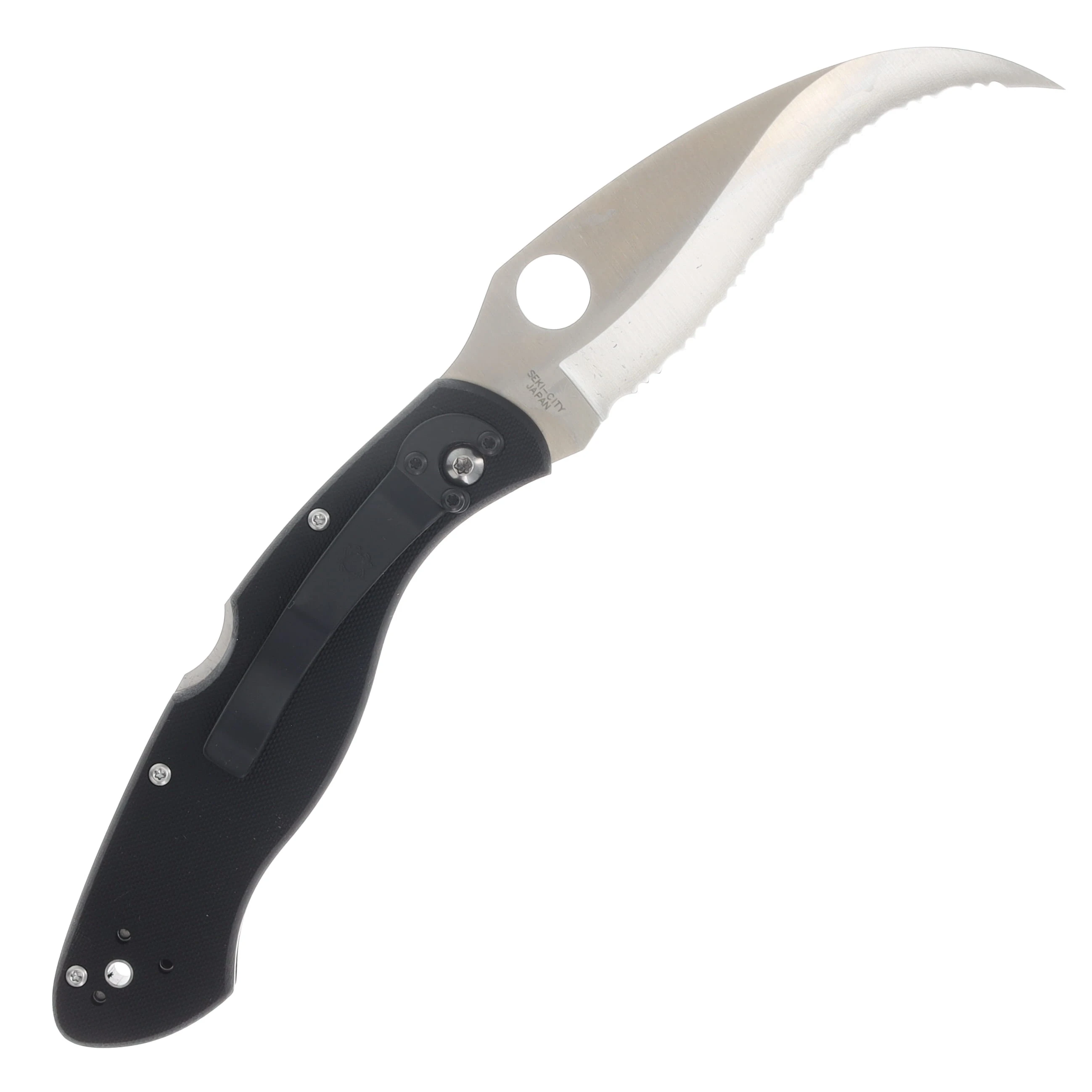 Spyderco Civilian Folding Knife 4.09in Satin Serrated Blade SPC12GS View 2
