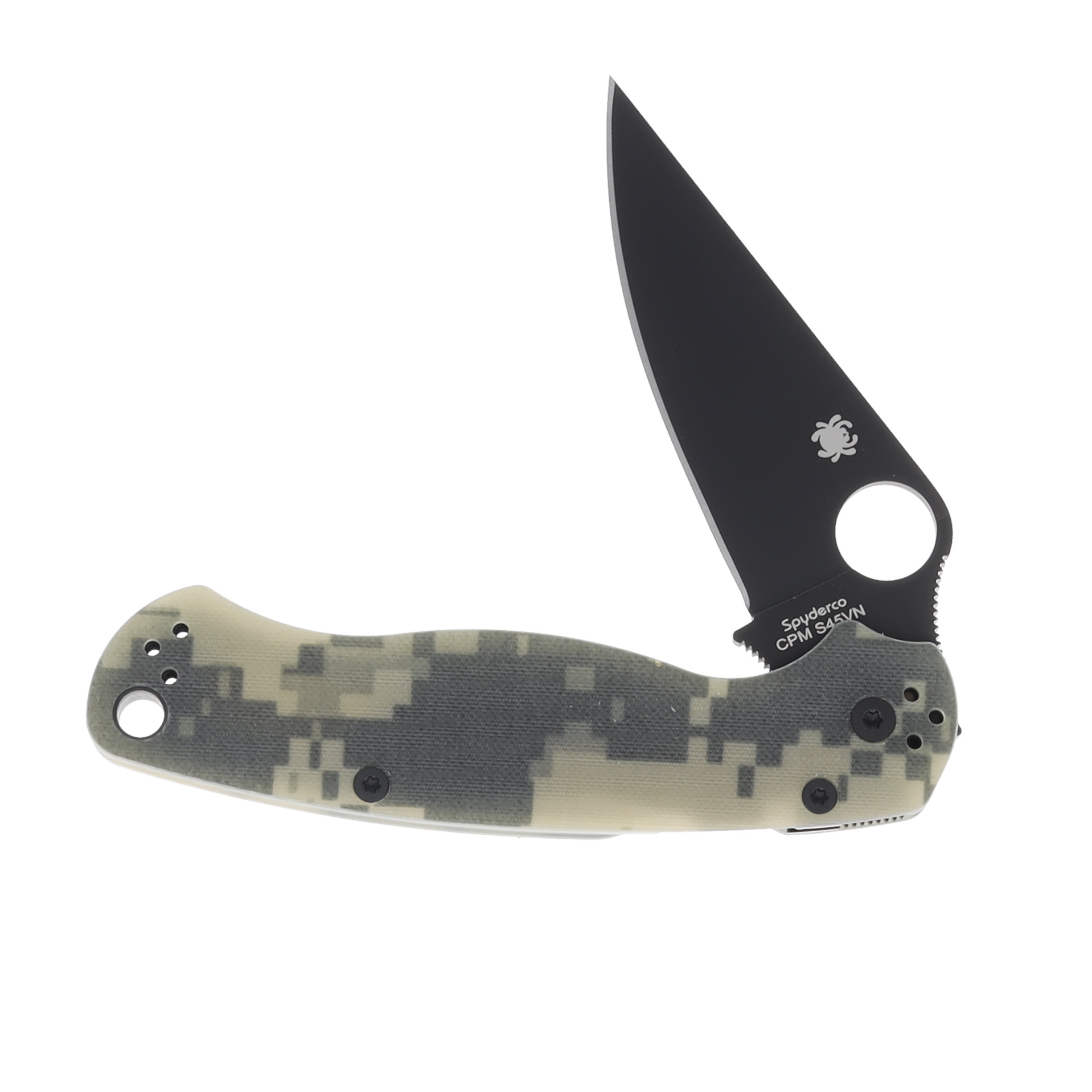 Spyderco Para Military 2 Digital Camo Folding Knife 3.45in Black Blade SPC81GPCMOBK2 View 3