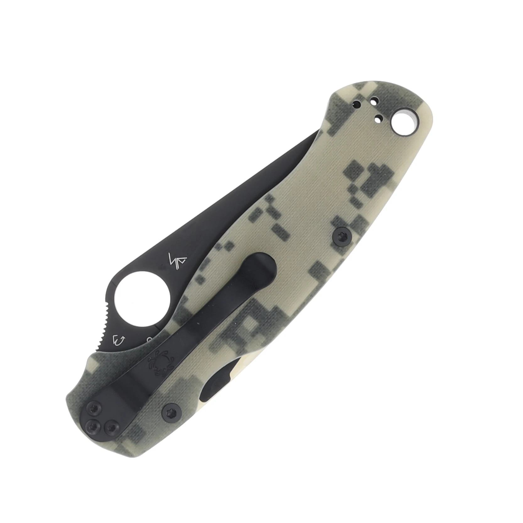 Spyderco Para Military 2 Digital Camo Folding Knife 3.45in Black Blade SPC81GPCMOBK2 View 2