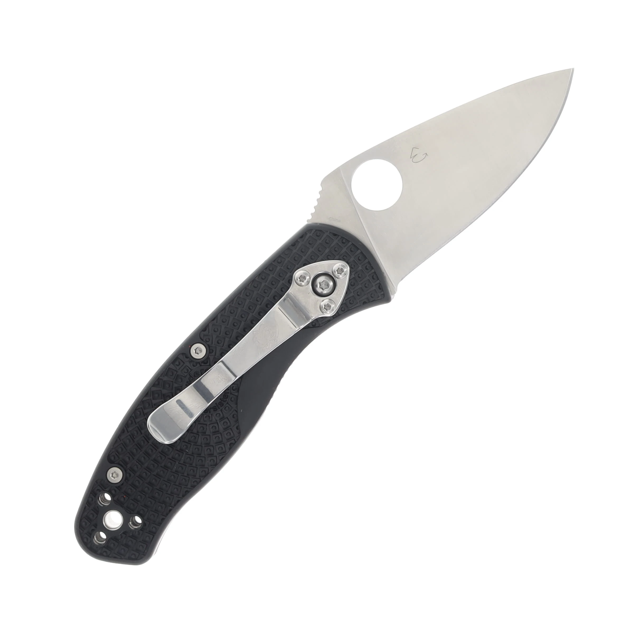 Spyderco Persistence Lightweight Knife Black FRN 2.75in Satin Plain Edge Blade SPC136PBK View 2
