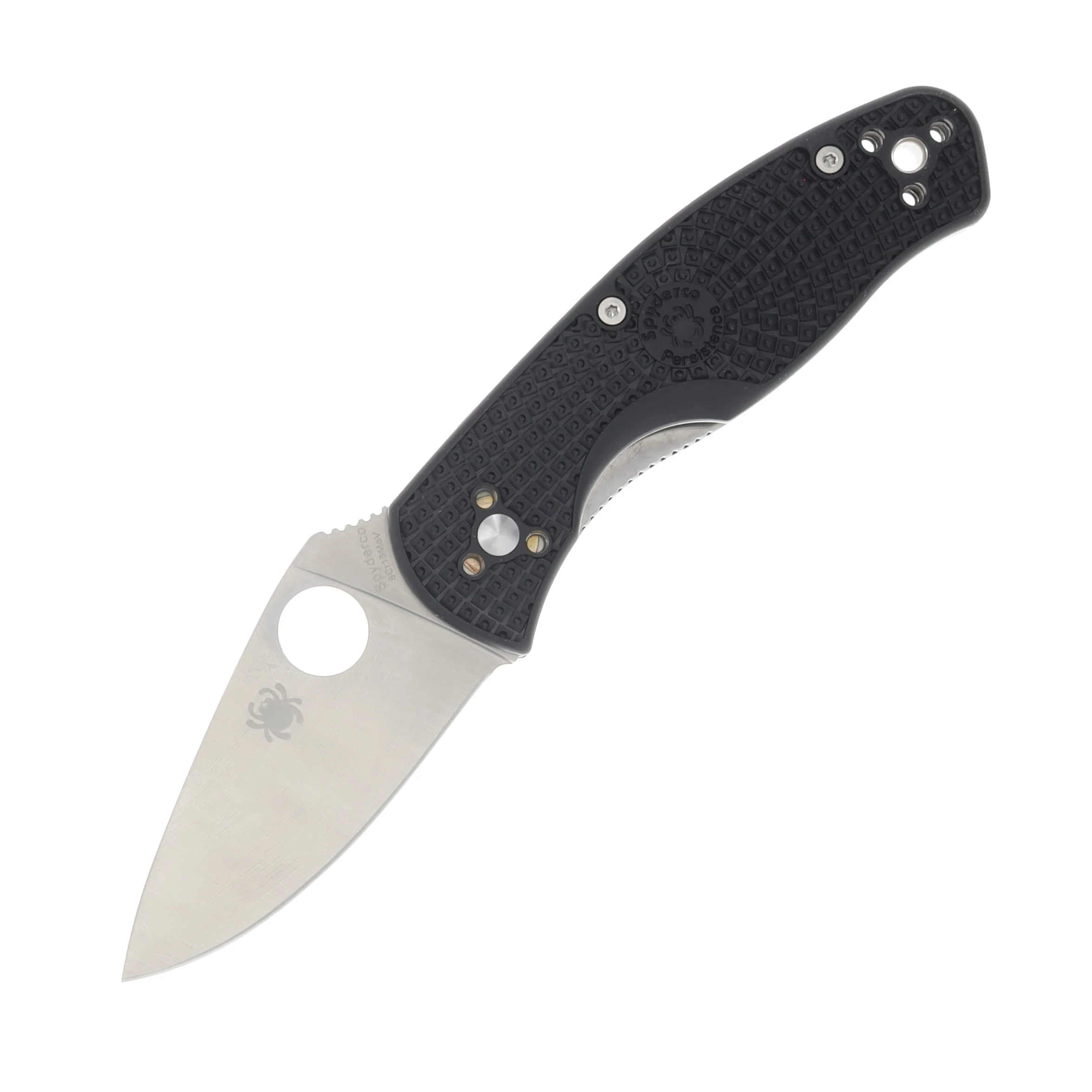 Spyderco Persistence Lightweight Knife Black FRN 2.75in Satin Plain Edge Blade SPC136PBK View 1