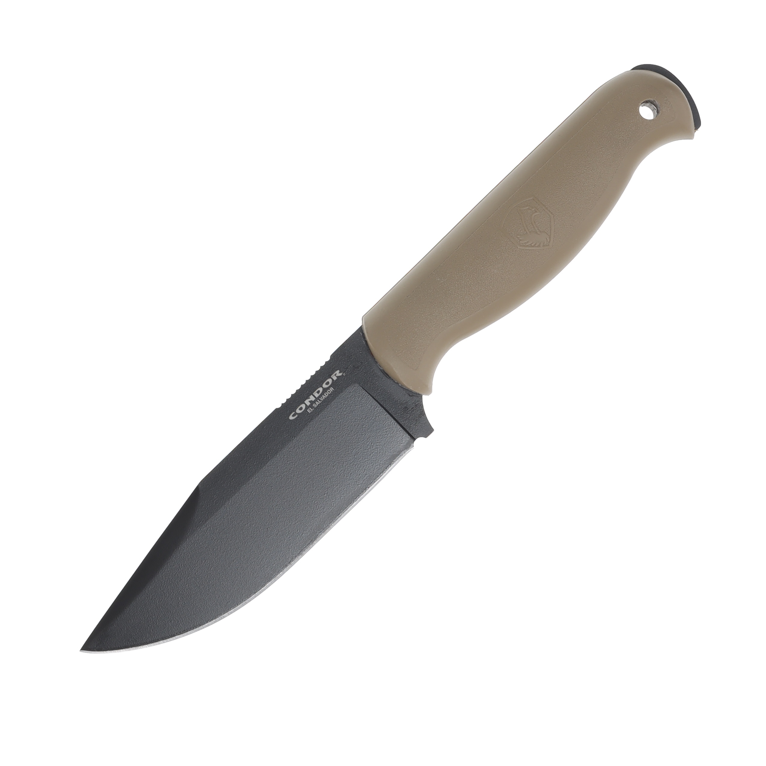 Condor Tool and Knife Fighter Fixed Blade Knife Desert Tan 4.7in Black Clip Point CTK61736 View 3