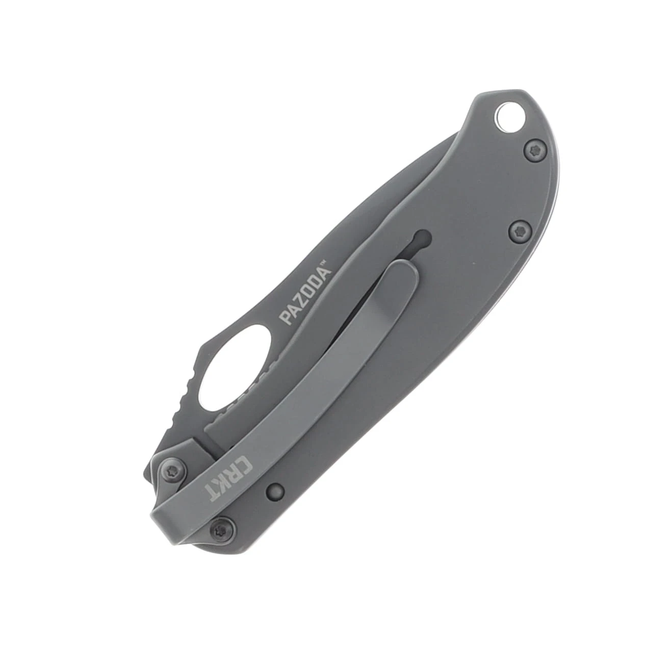 CRKT Pazoda Folding Knife Gray 2.74 Inch Plain Black TiNi Drop Point CR6480 View 6