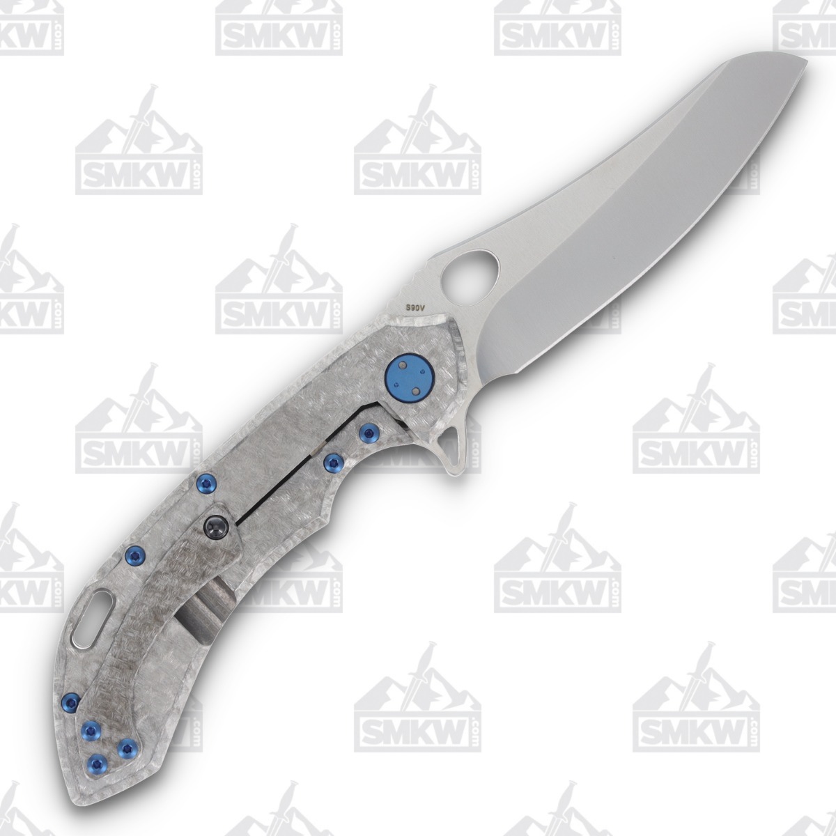 Olamic Wayfarer 247 Folding Knife T-039M 12K Twill Frosty Blue T039M View 2