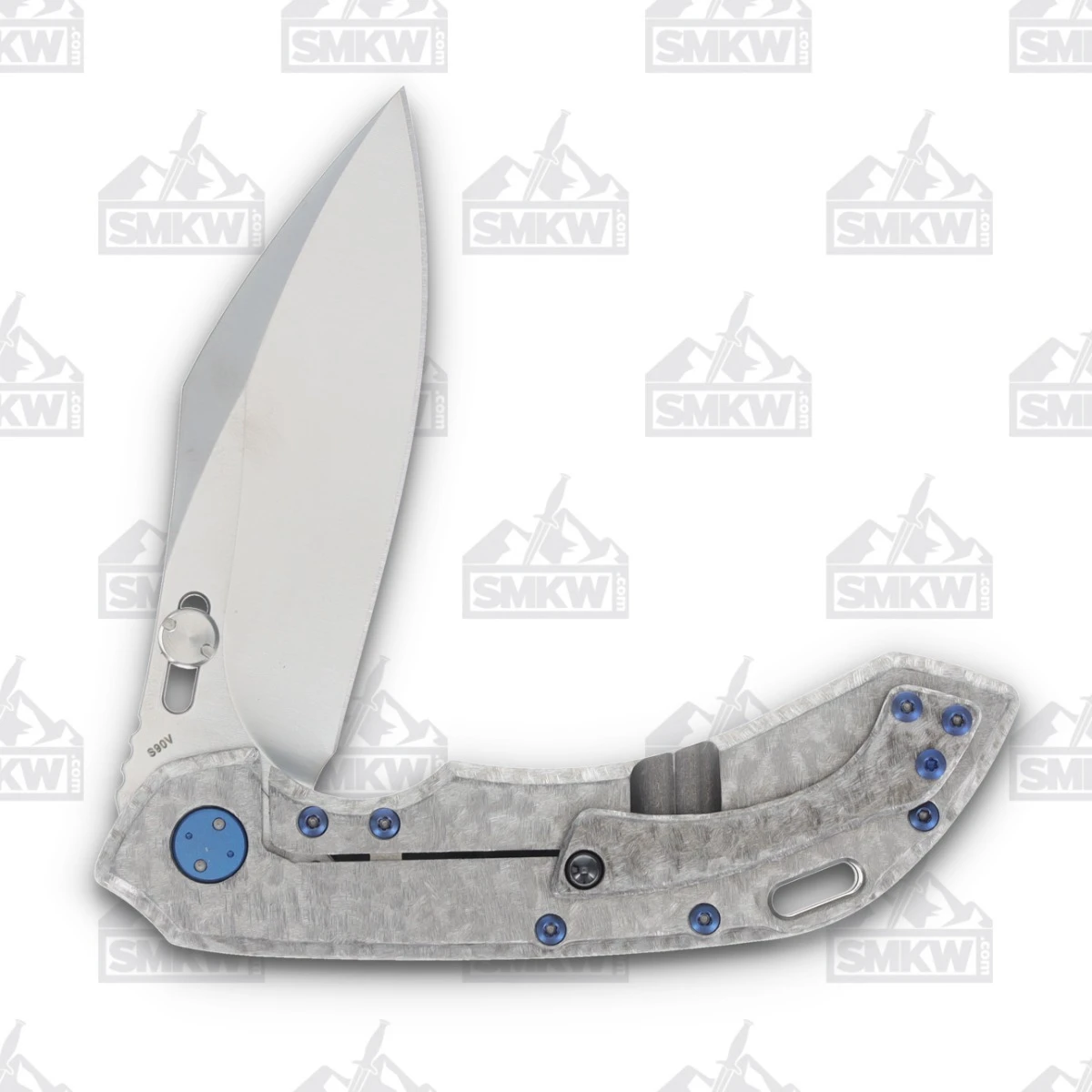Olamic Wayfarer 247 Folding Knife T-051C 12K Twill Carbon Fiber/Frosty Blue T051C View 4