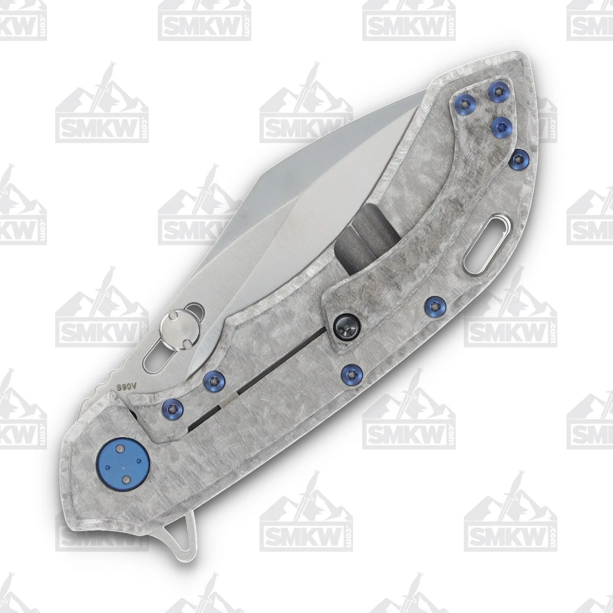 Olamic Wayfarer 247 Folding Knife T-051C 12K Twill Carbon Fiber/Frosty Blue T051C View 6