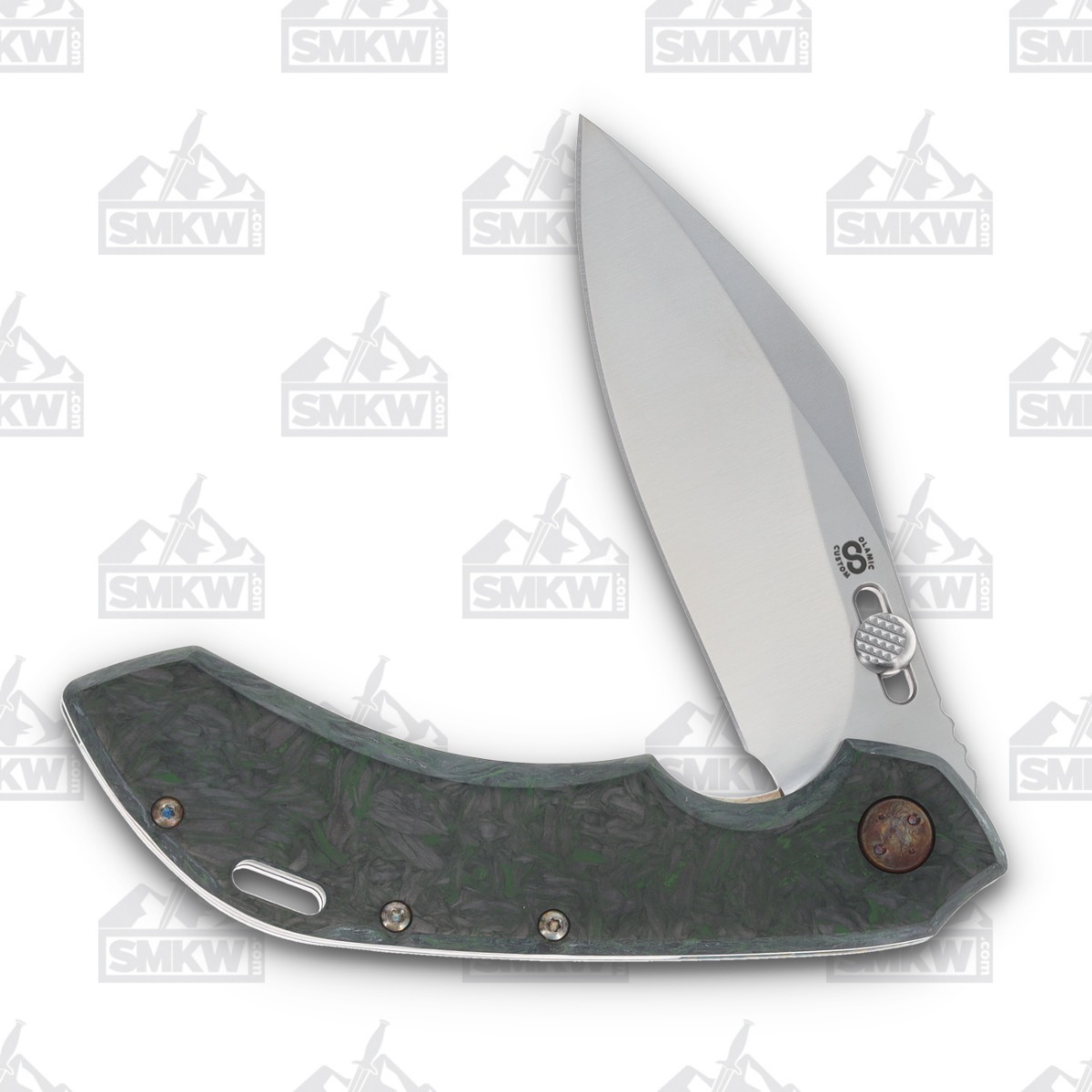 Olamic Wayfarer 247 Folding Knife T-059C Dark Matter FatCarbon/Green Neontropic T059C View 3