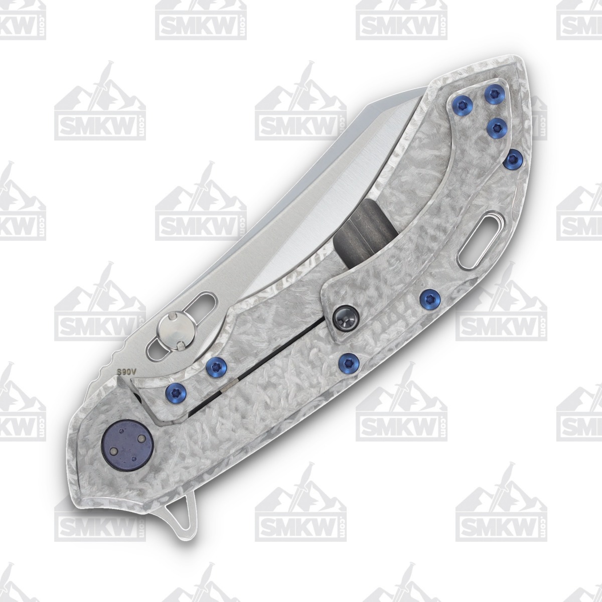 Olamic Wayfarer 247 Folding Knife T-033W 12K Twill Frosty Blue T033W View 6