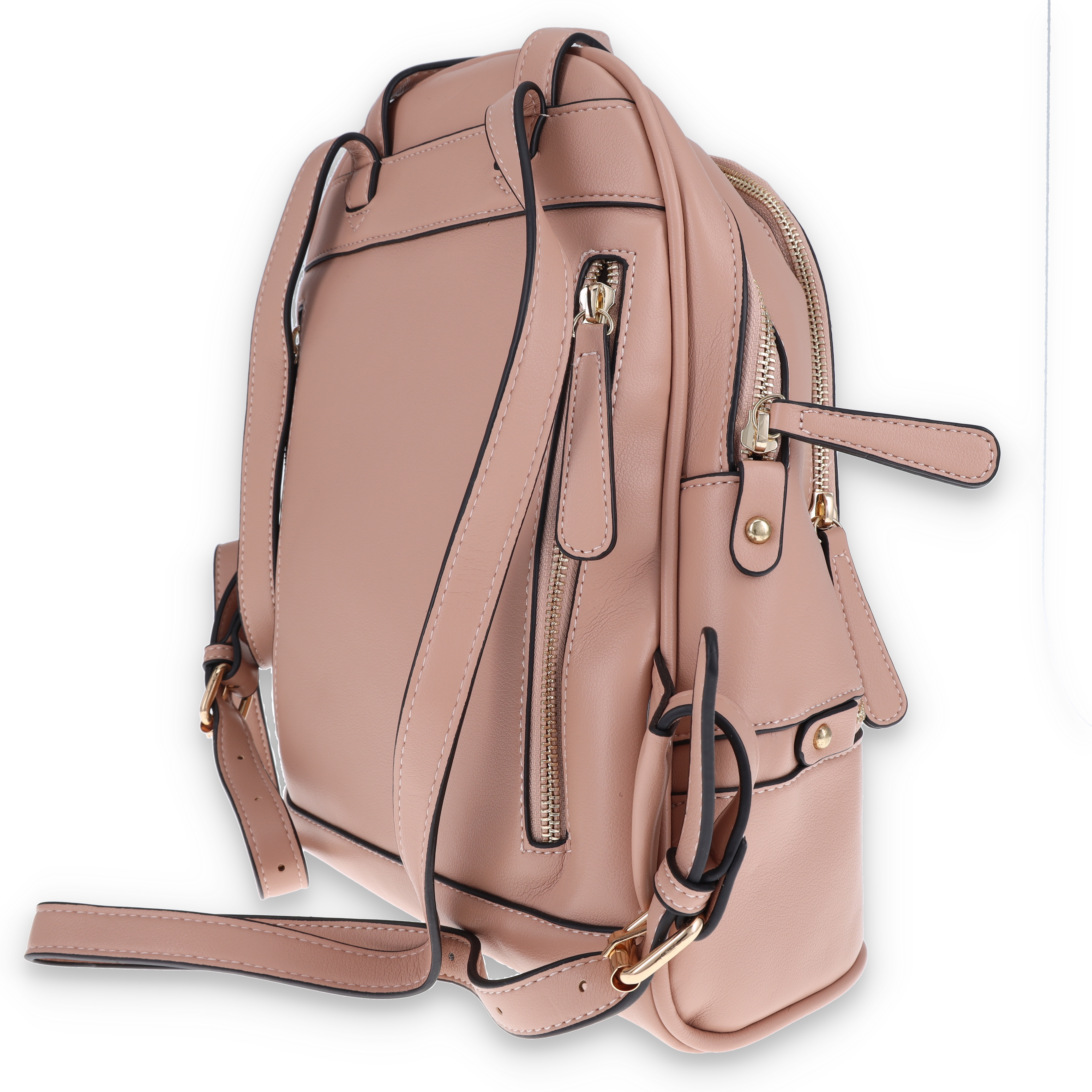 Fabigun Concealed Carry Backpack Light Pink Stitched Leather FABL82002PNK View 6