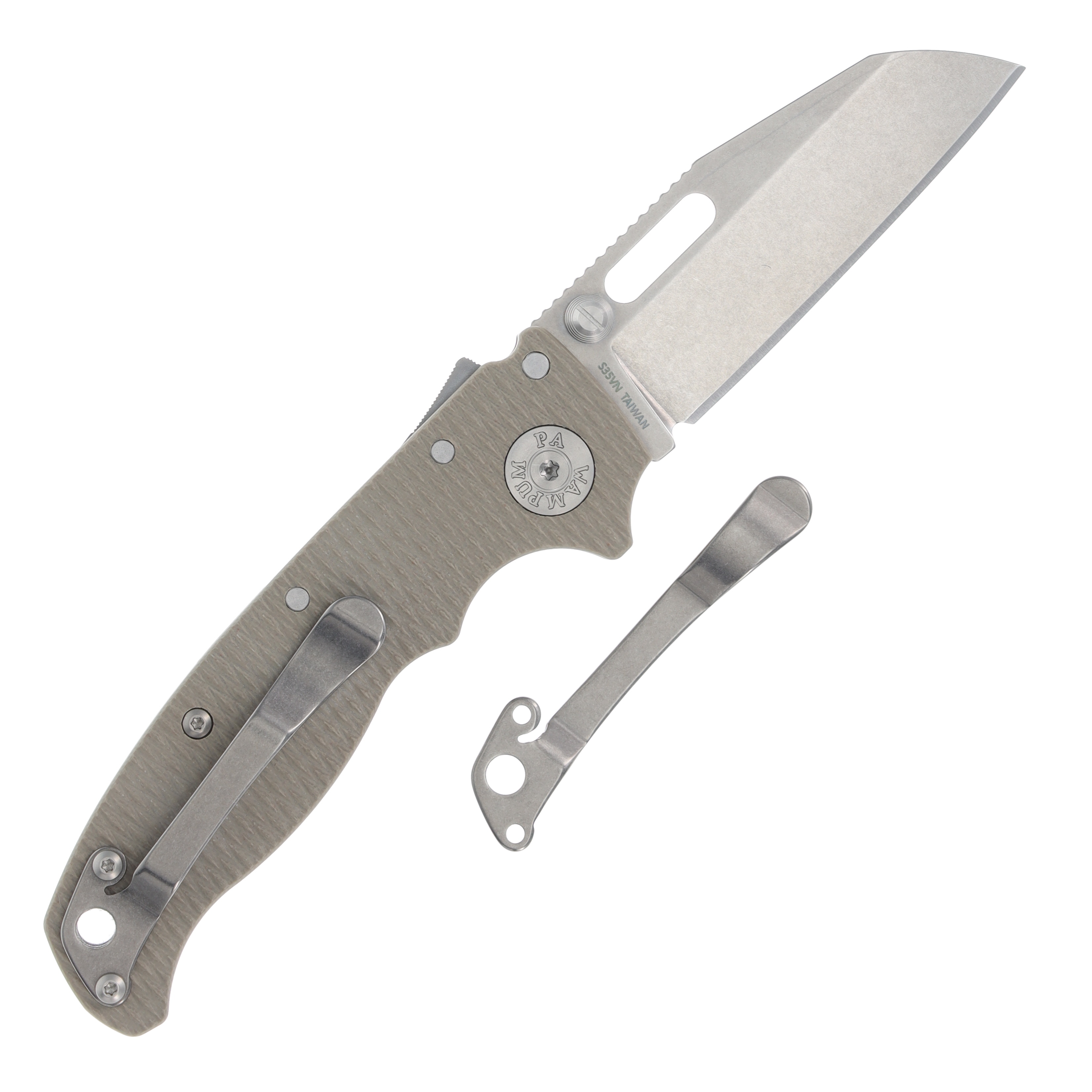 Demko Knives AD20.5 Coyote Tan 2.87 Inch Plain Stonewash Shark Foot AD205-S35-SFCT View 2