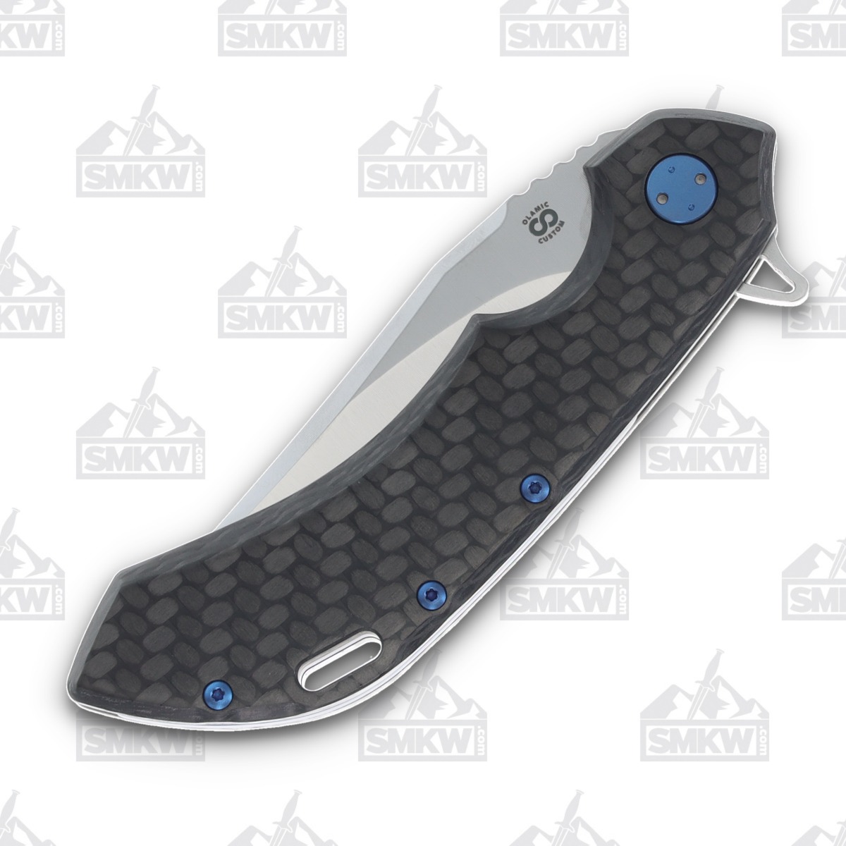 Olamic Wayfarer 247 Folding Knife T-037B 12K Twill (Frosty Blue) T037B View 5