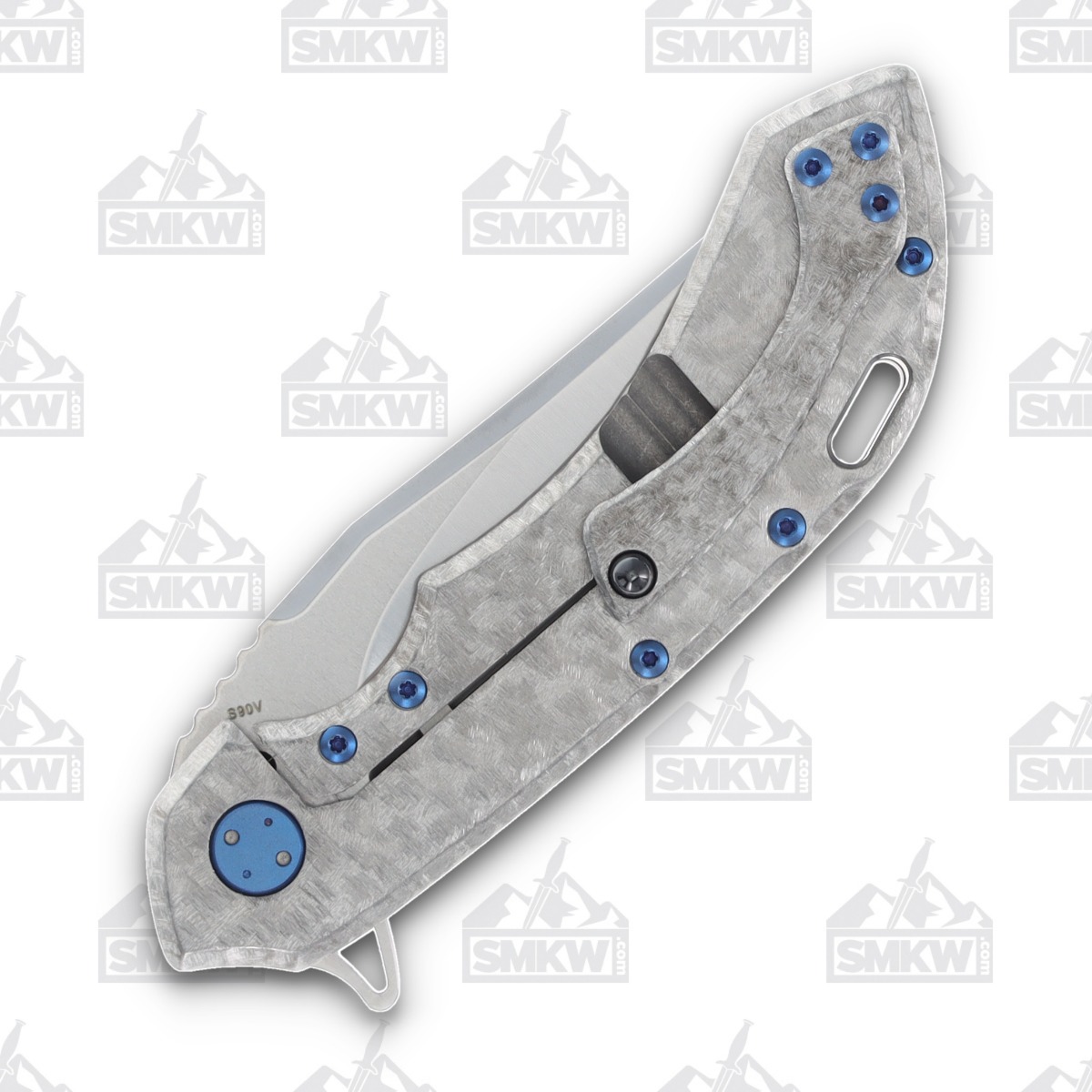 Olamic Wayfarer 247 Folding Knife T-037B 12K Twill (Frosty Blue) T037B View 6